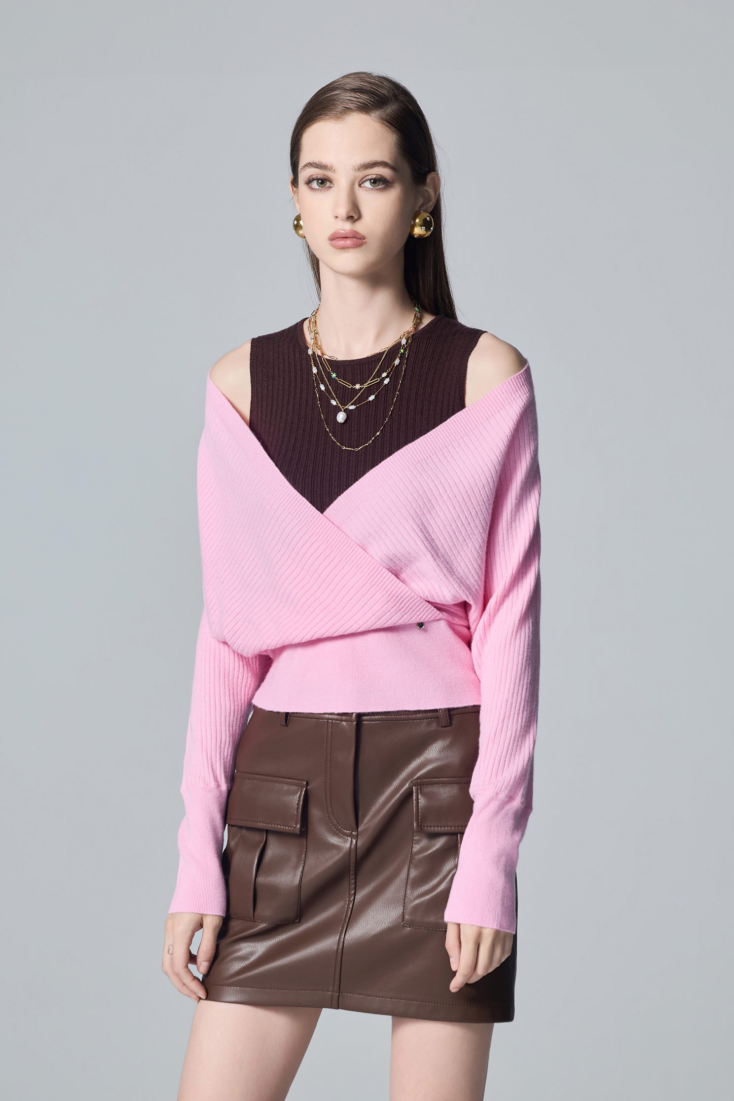Fake Two Piece Long Sleeve Knit TopFake Two Piece Long Sleeve Knit Top,sleeveless tops,Tops,Season (AW) Look,sleeveless tops,Knitted,Knitted tops,Knitted tops