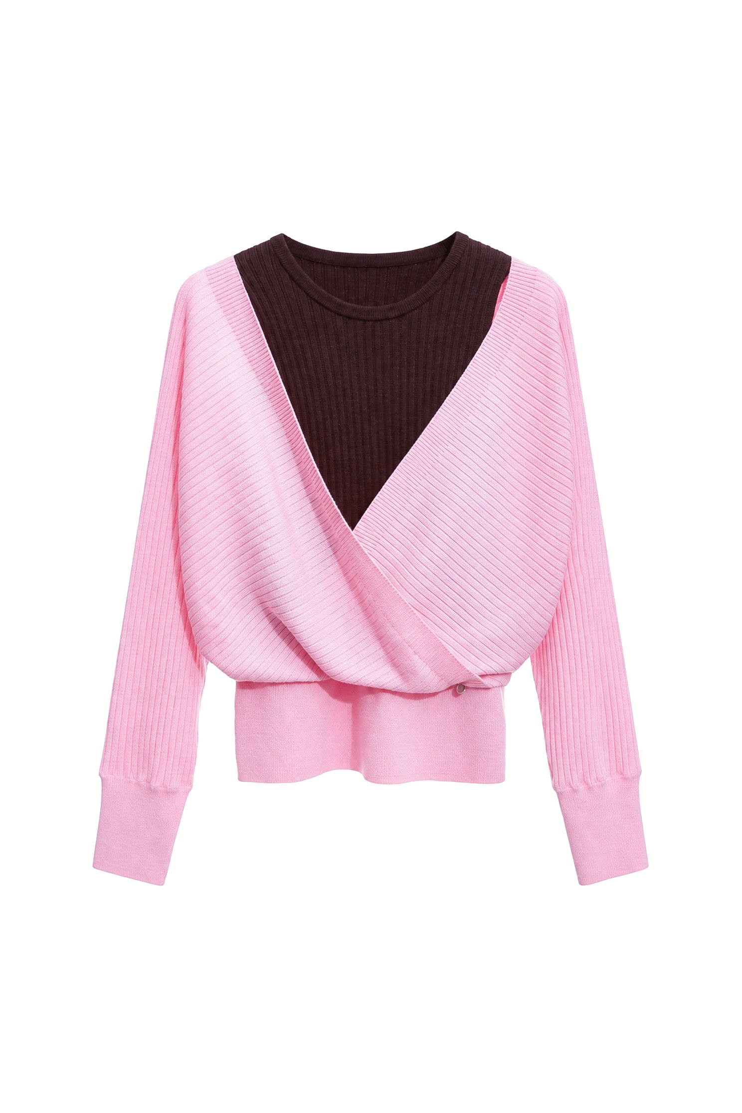 Fake Two Piece Long Sleeve Knit TopFake Two Piece Long Sleeve Knit Top,sleeveless tops,Tops,Season (AW) Look,sleeveless tops,Knitted,Knitted tops,Knitted tops