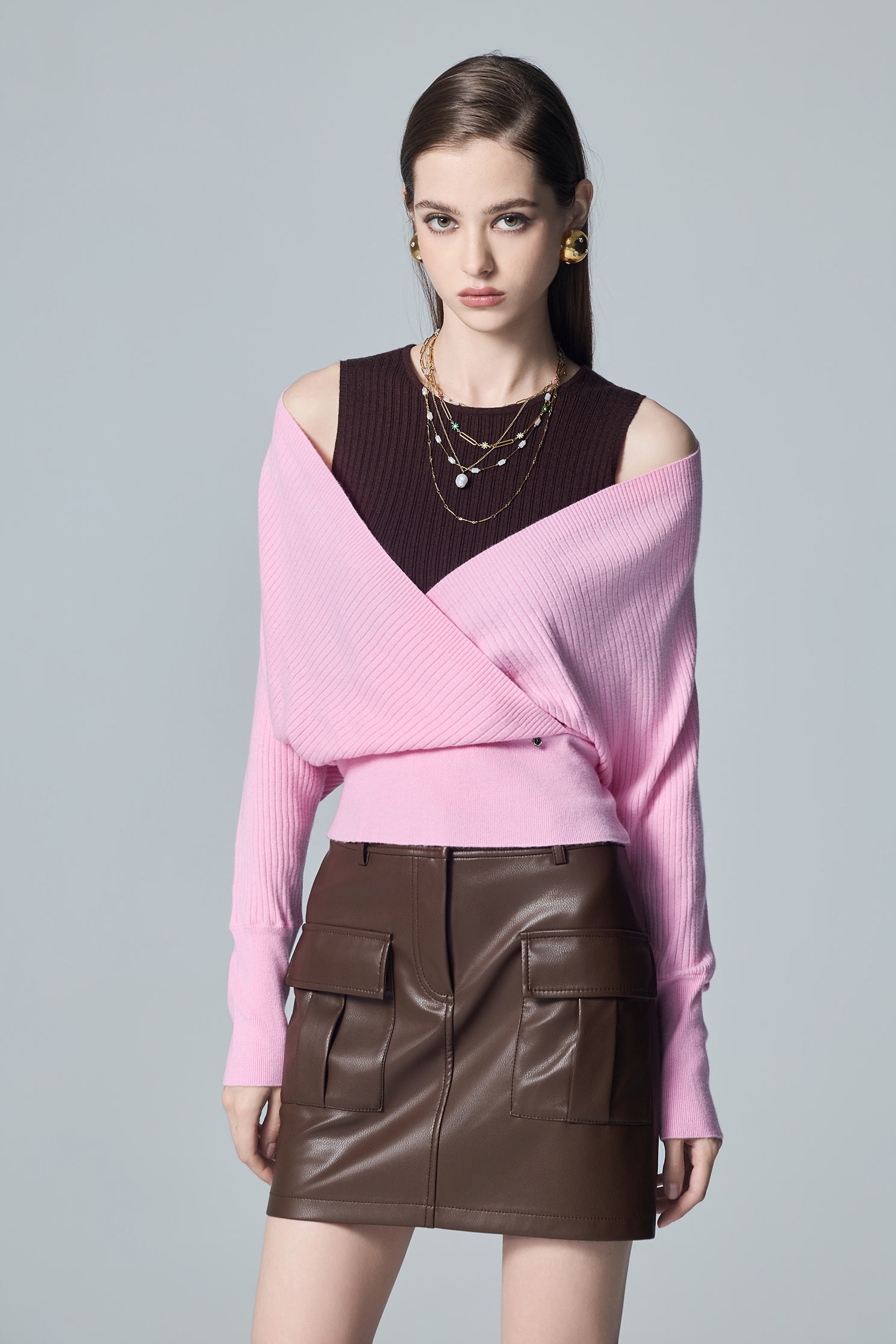Fake Two Piece Long Sleeve Knit TopFake Two Piece Long Sleeve Knit Top,sleeveless tops,Tops,Season (AW) Look,sleeveless tops,Knitted,Knitted tops,Knitted tops