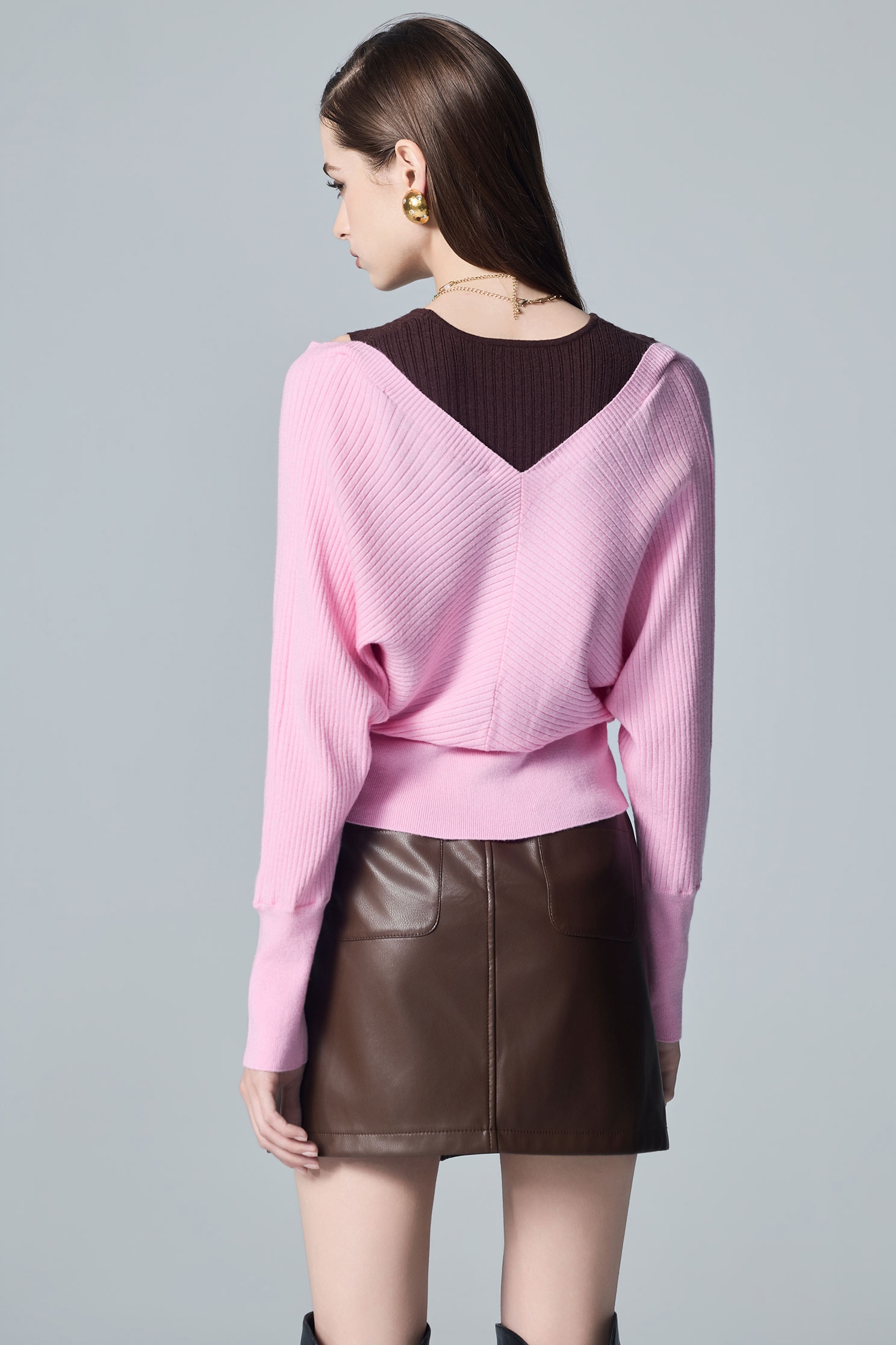 Fake Two Piece Long Sleeve Knit TopFake Two Piece Long Sleeve Knit Top,sleeveless tops,Tops,Season (AW) Look,sleeveless tops,Knitted,Knitted tops,Knitted tops