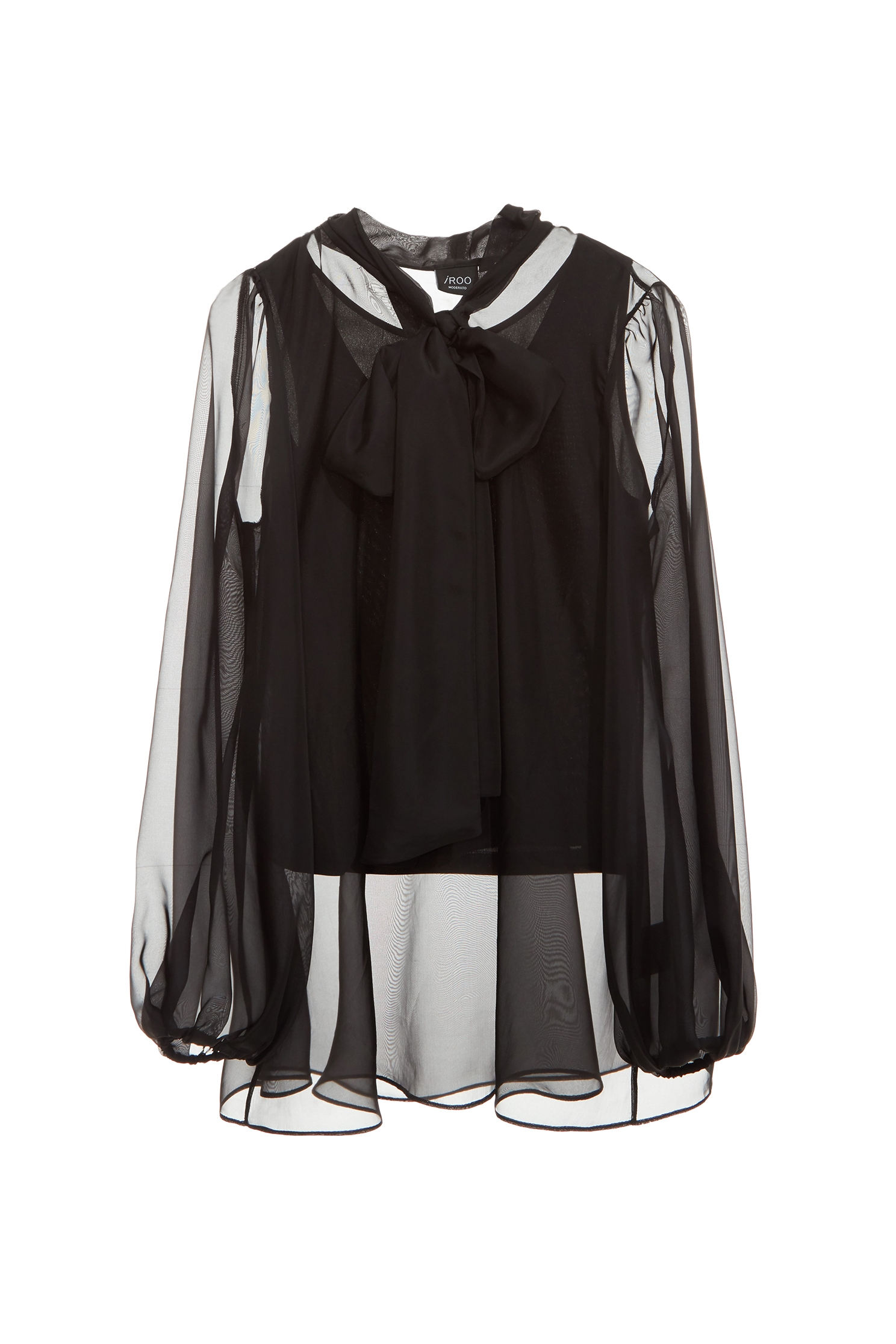 Bow Collar Black Organza TopBow Collar Black Organza Top,Tops,Season (SS) Look