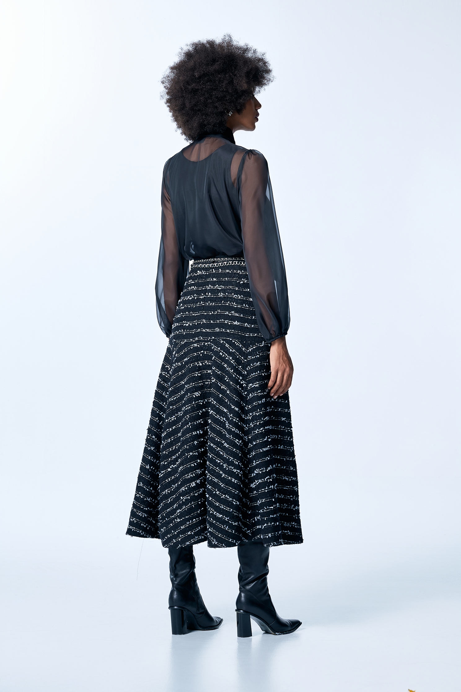 Bow Collar Black Organza TopBow Collar Black Organza Top,Tops,Season (SS) Look