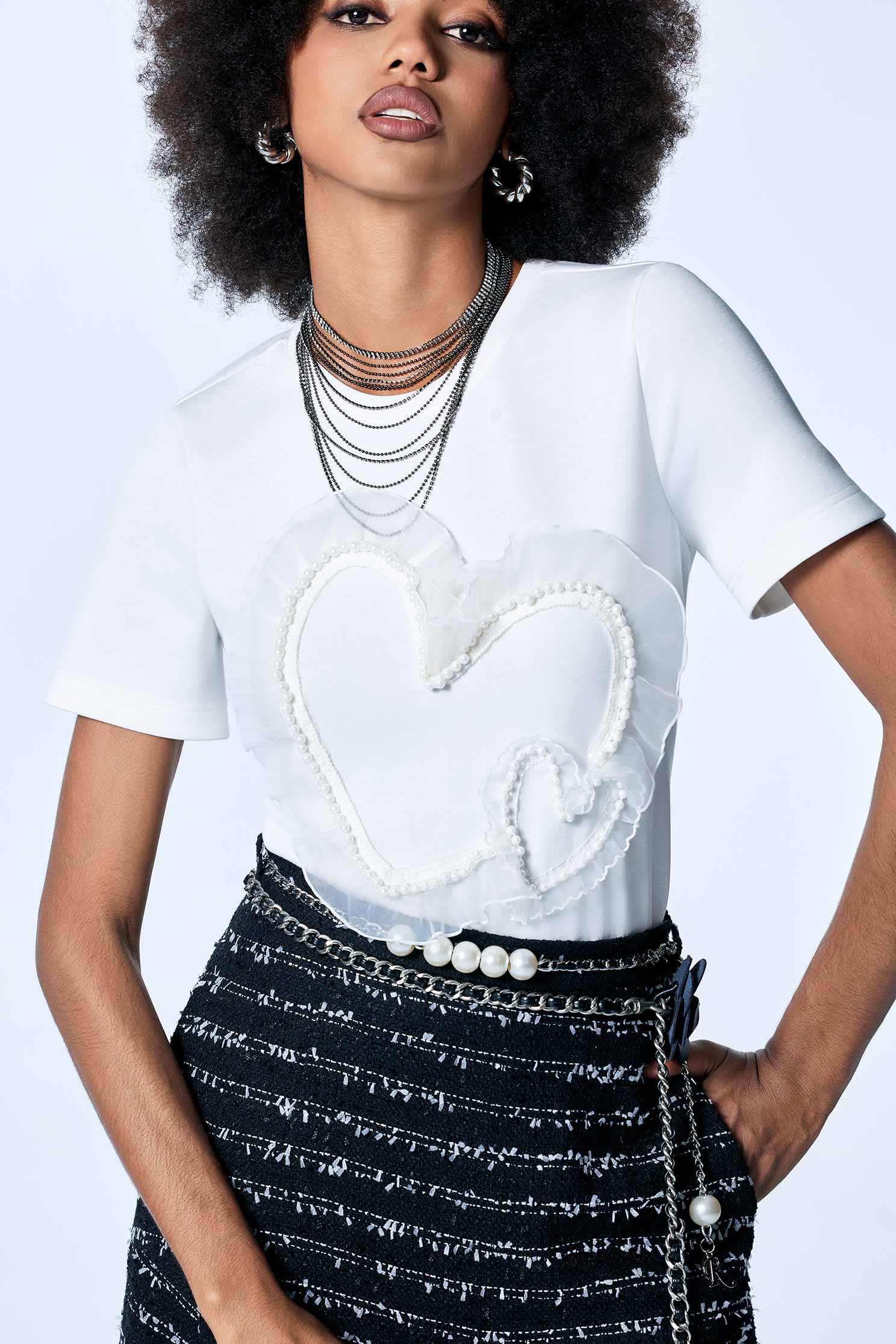 Front Heart Graphic Off White TeeFront Heart Graphic Off White Tee,Tops,Season (SS) Look,pearl