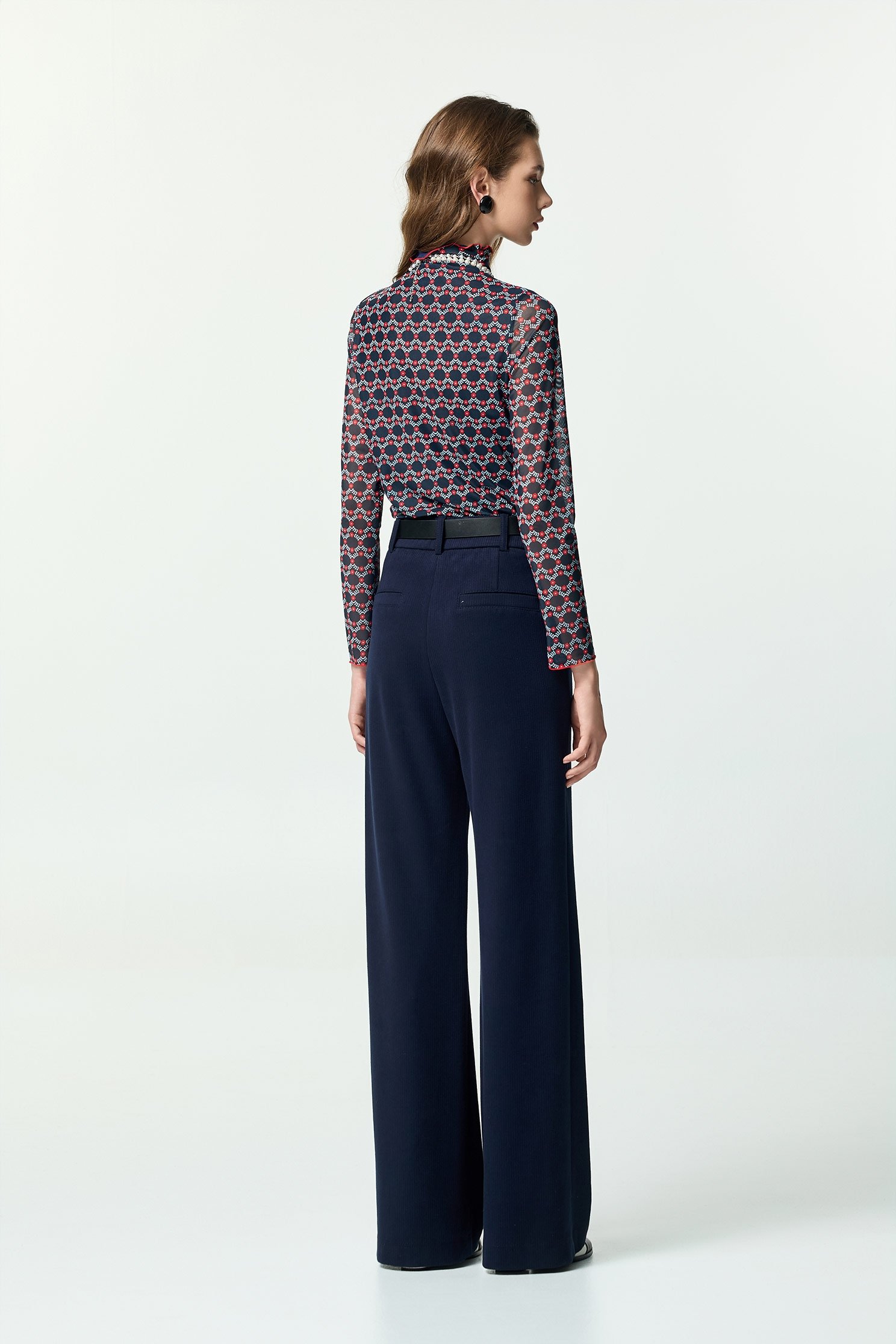 Geometric Motif Print Long Sleeve TopGeometric Motif Print Long Sleeve Top,Tops,Embroidered,Season (AW) Look