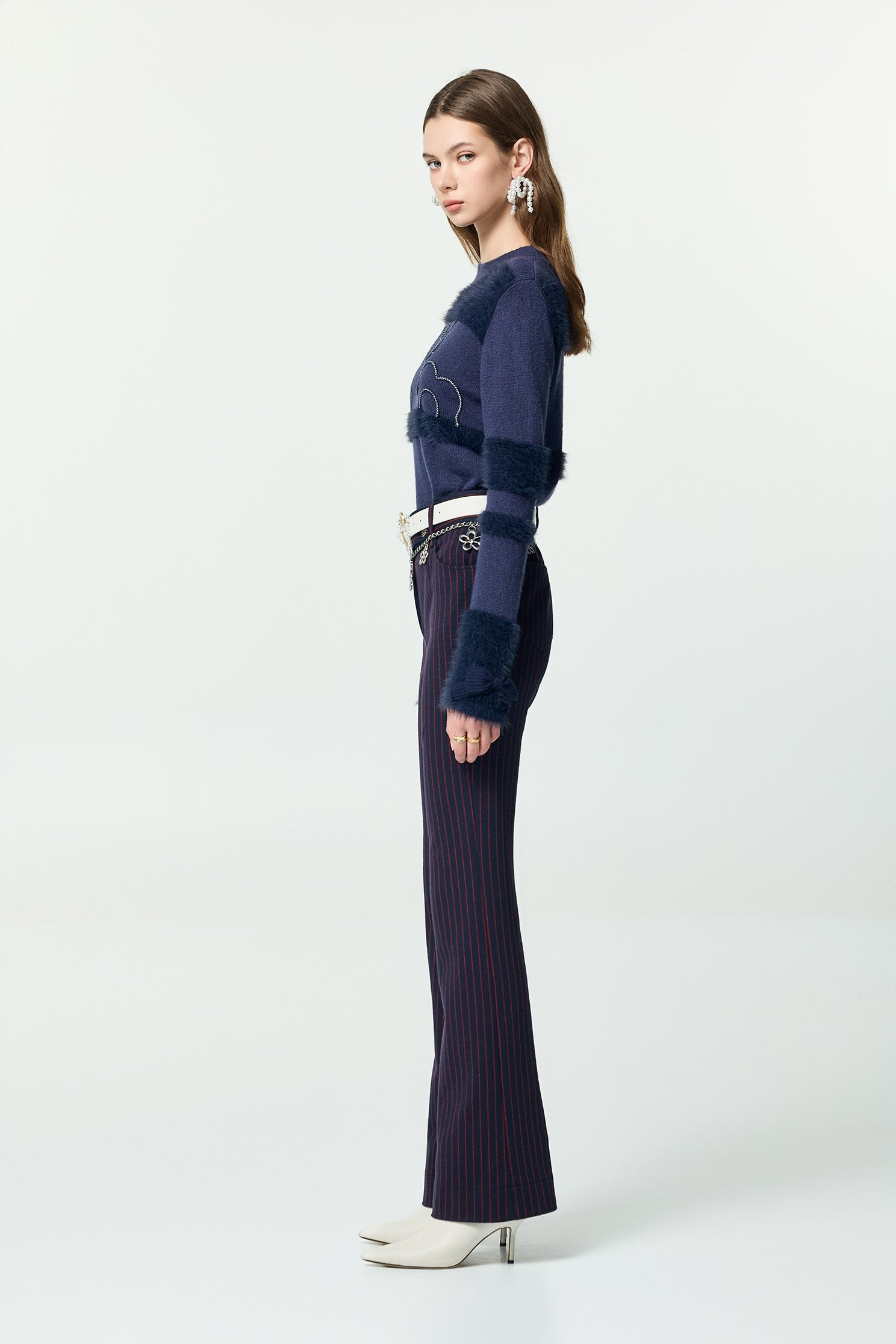 Braided Floral Detail Navy Knit TopBraided Floral Detail Navy Knit Top,Office Looks,Tops,Season (AW) Look,Valentine,blossoms,bows,Knitted,Knitted tops,Knitted tops