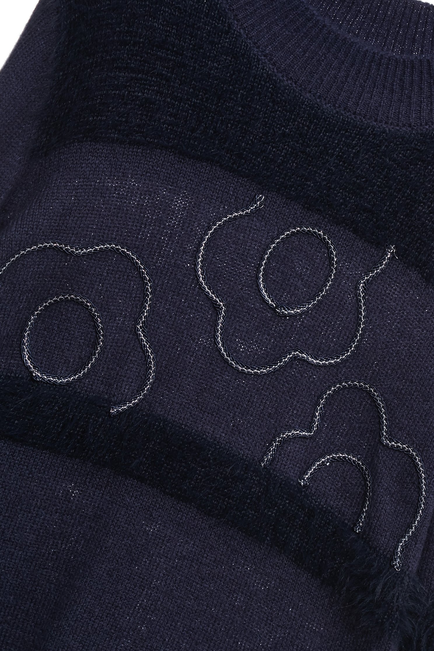 Braided Floral Detail Navy Knit TopBraided Floral Detail Navy Knit Top,Office Looks,Tops,Season (AW) Look,Valentine,blossoms,bows,Knitted,Knitted tops,Knitted tops