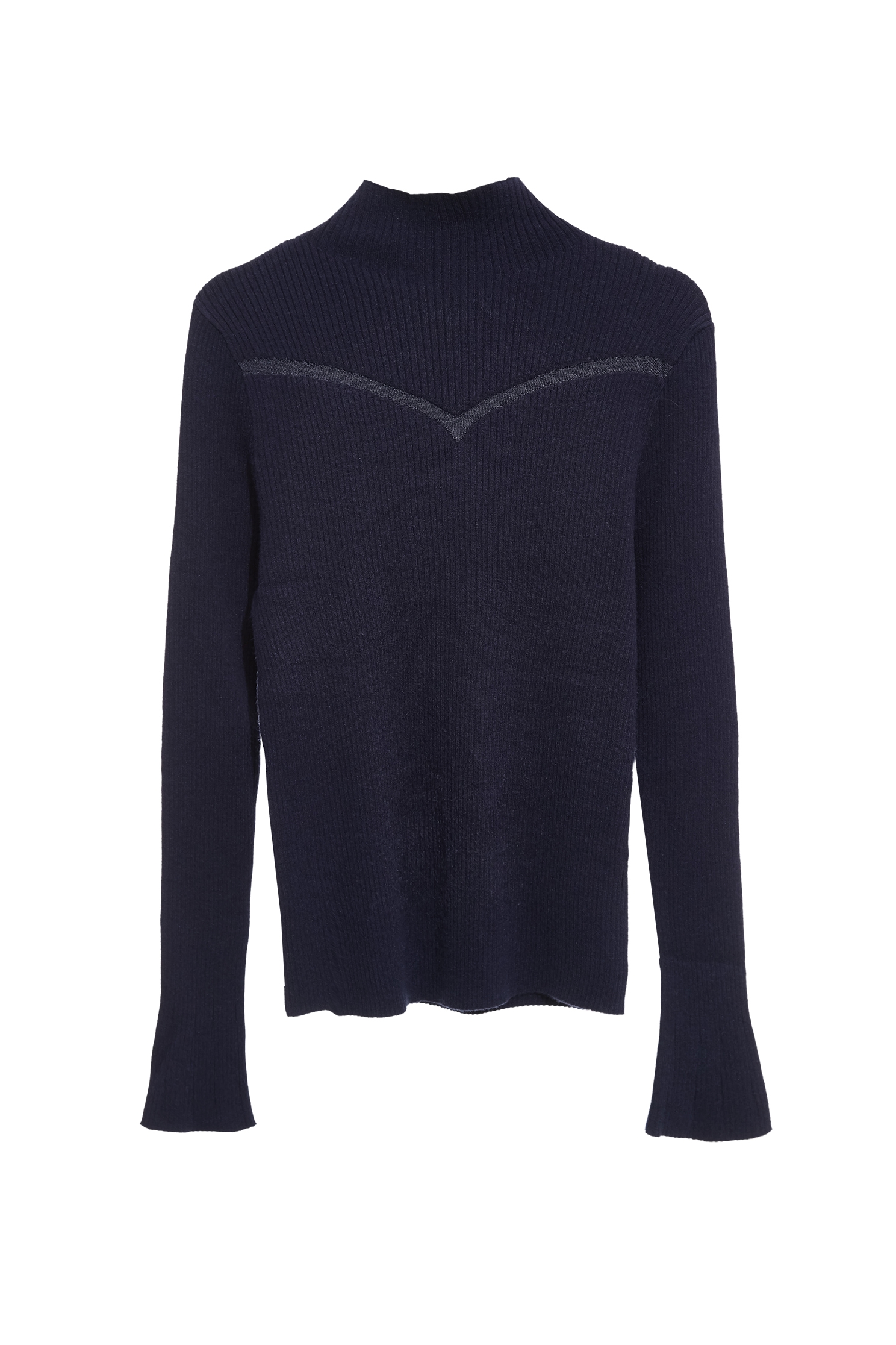 Turtleneck Navy Fitted Knit TopTurtleneck Navy Fitted Knit Top,Office Looks,Tops,Under shirts,Season (AW) Look,Valentine,Knitted,Knitted tops,Knitted tops