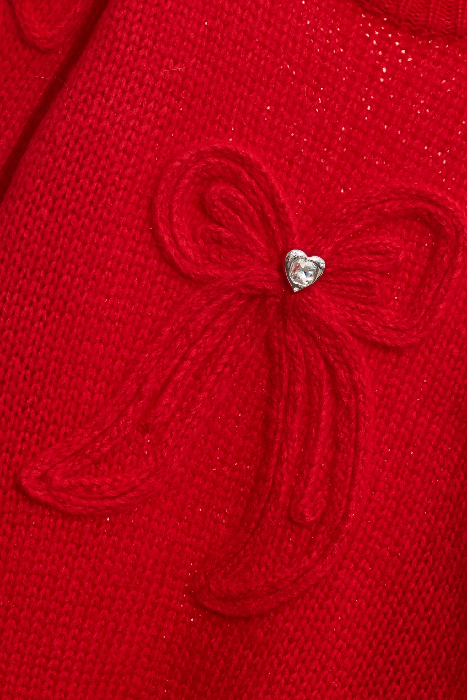 Bow Motif Raglan Sleeve Knit TopBow Motif Raglan Sleeve Knit Top,Tops,Season (AW) Look,Valentine,bows,Knitted,Knitted tops,Knitted tops