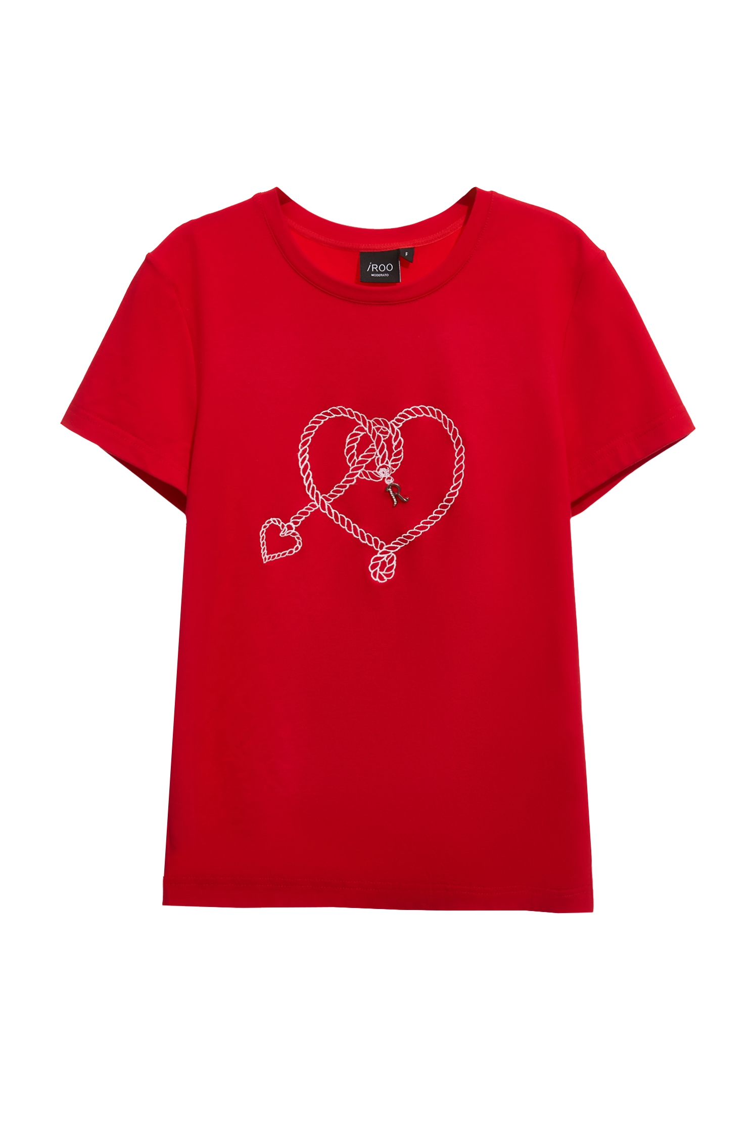 Heart Motif Embroidery Short Sleeve TeeHeart Motif Embroidery Short Sleeve Tee,Tops,Embroidered,Season (AW) Look,Cotton,black tops