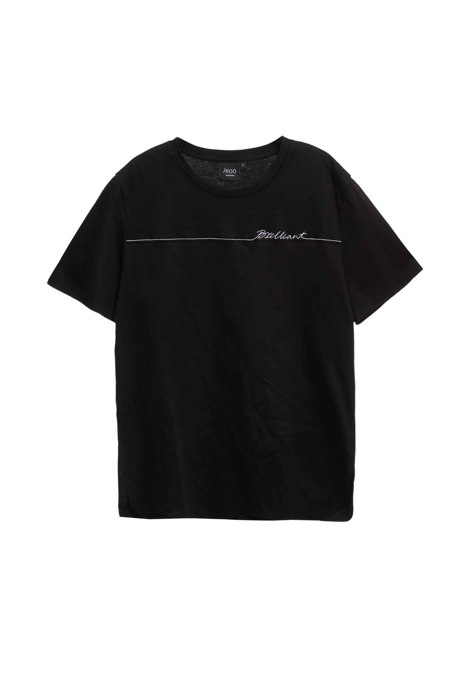 Front Slogan Embroidery Short Sleeve TeeFront Slogan Embroidery Short Sleeve Tee,Tops,Season (AW) Look,Cotton,Embroidered,black tops