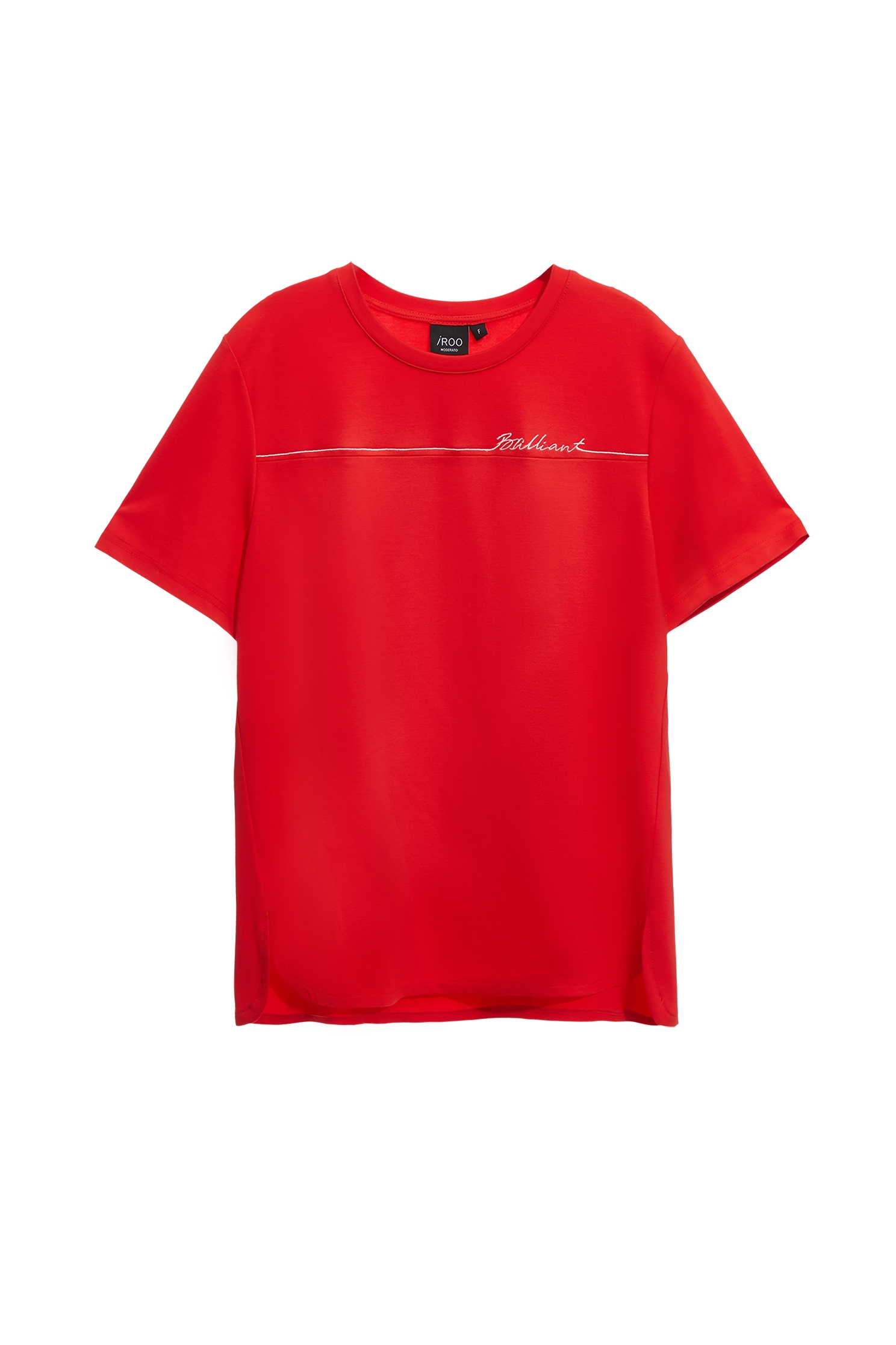 Front Slogan Embroidery Short Sleeve TeeFront Slogan Embroidery Short Sleeve Tee,Tops,Season (AW) Look,Embroidered