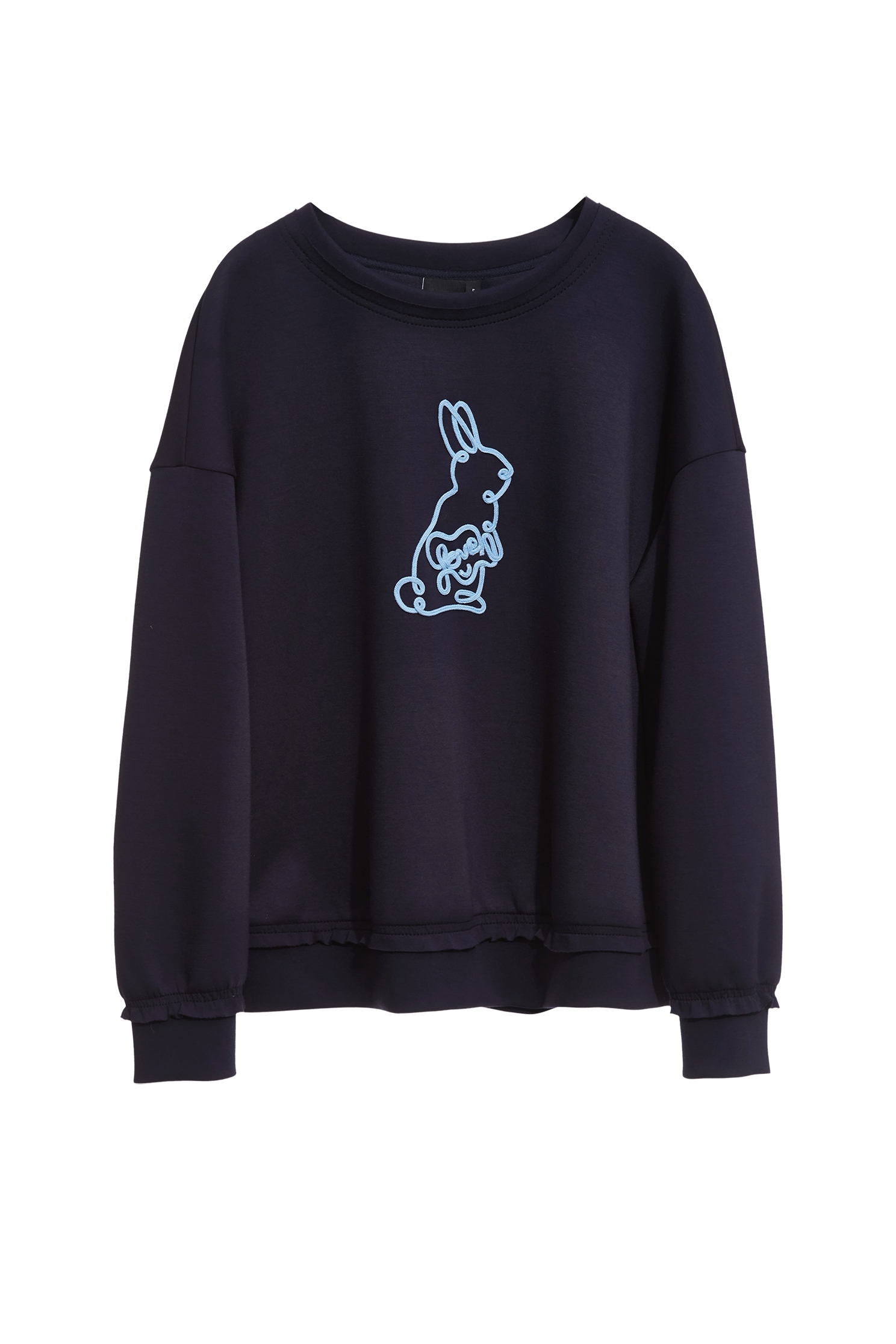 Braided Rabbit Graphic Long Sleeve TopBraided Rabbit Graphic Long Sleeve Top,Tops,Season (AW) Look