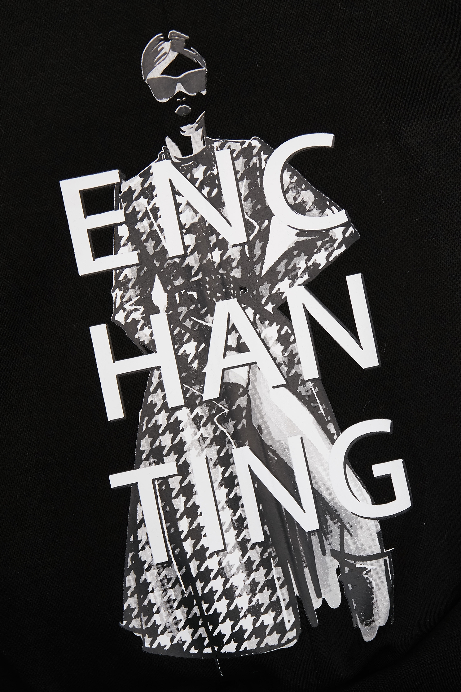 Front Graphic Print Long Sleeve TopFront Graphic Print Long Sleeve Top,Tops,Season (AW) Look,black tops