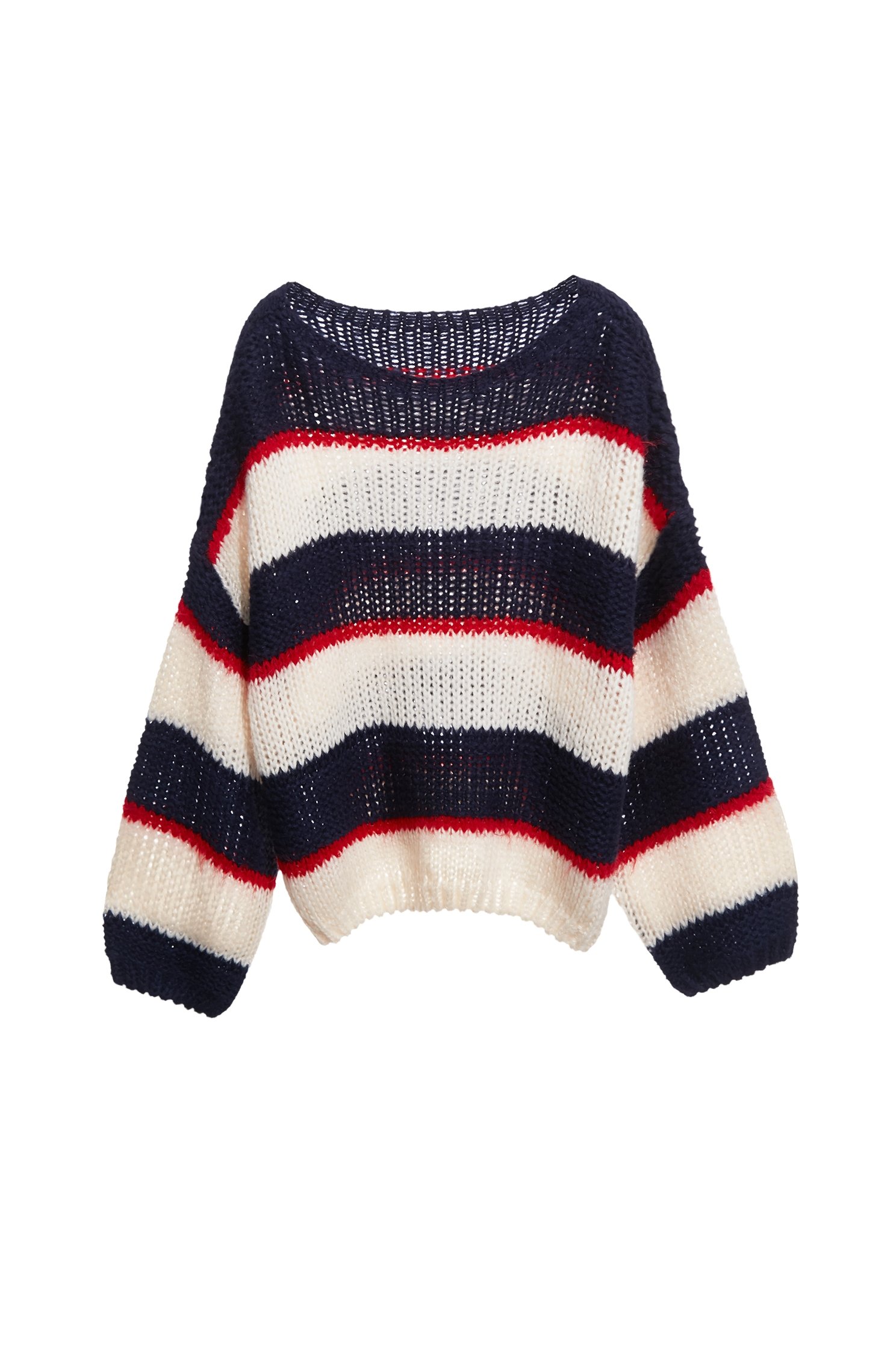 Wide Navy Stripe Knit TopWide Navy Stripe Knit Top,Office Looks,Tops,Season (AW) Look,Valentine,Knitted,Knitted tops