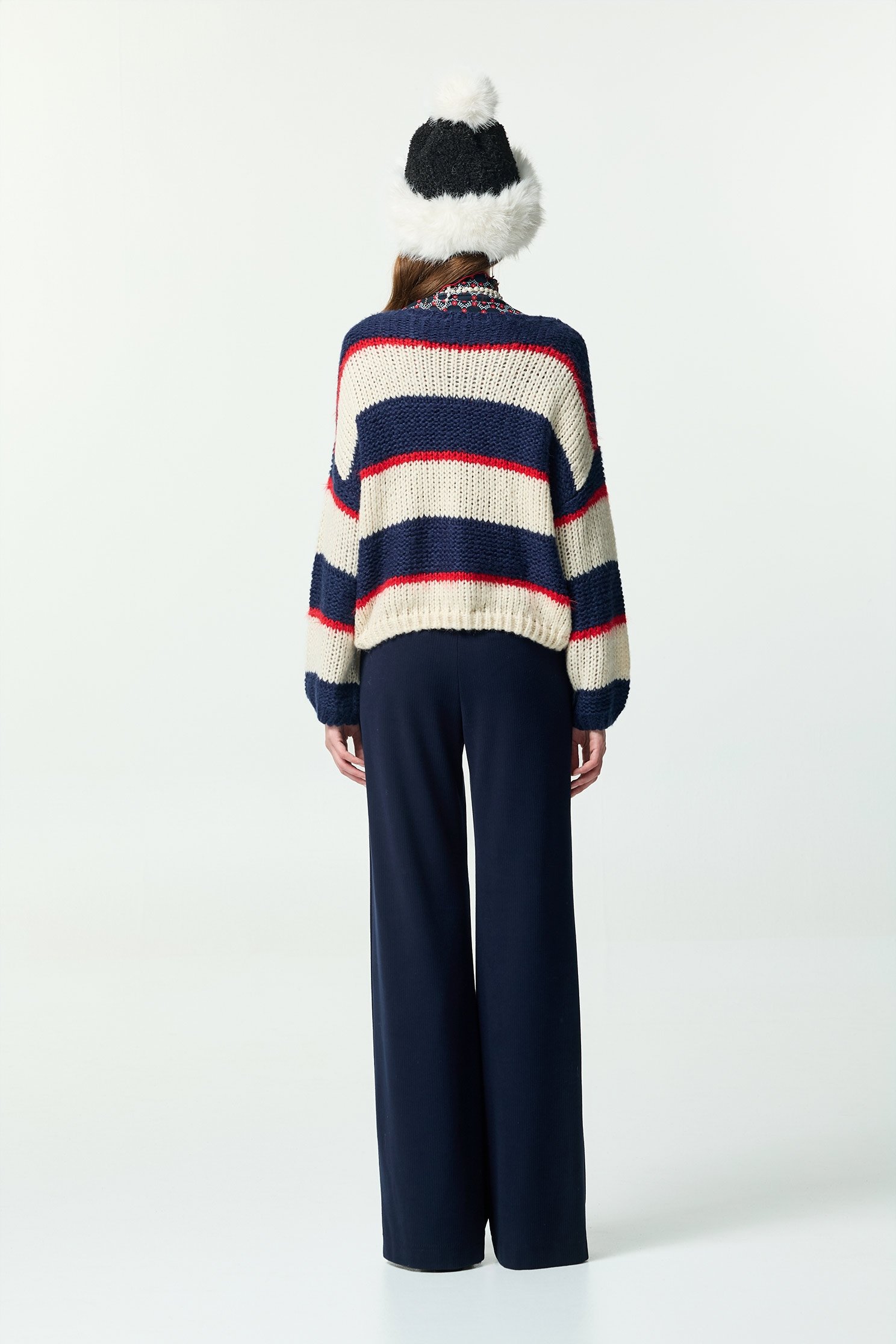 Wide Navy Stripe Knit TopWide Navy Stripe Knit Top,Office Looks,Tops,Season (AW) Look,Valentine,Knitted,Knitted tops