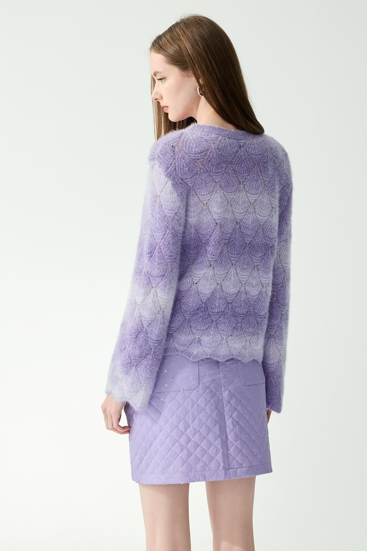 Lilac Gradient Knit TopLilac Gradient Knit Top,Tops,Stripe,Season (AW) Look,Valentine,Knitted,Knitted tops,Knitted tops