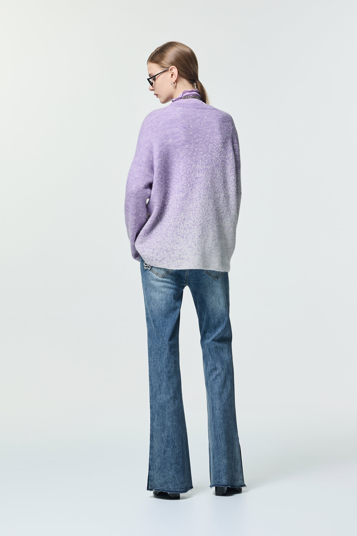 Oversize Lavender Sequin Knit TopOversize Lavender Sequin Knit Top,Tops,Season (AW) Look,Valentine,Knitted,Knitted tops,Knitted tops