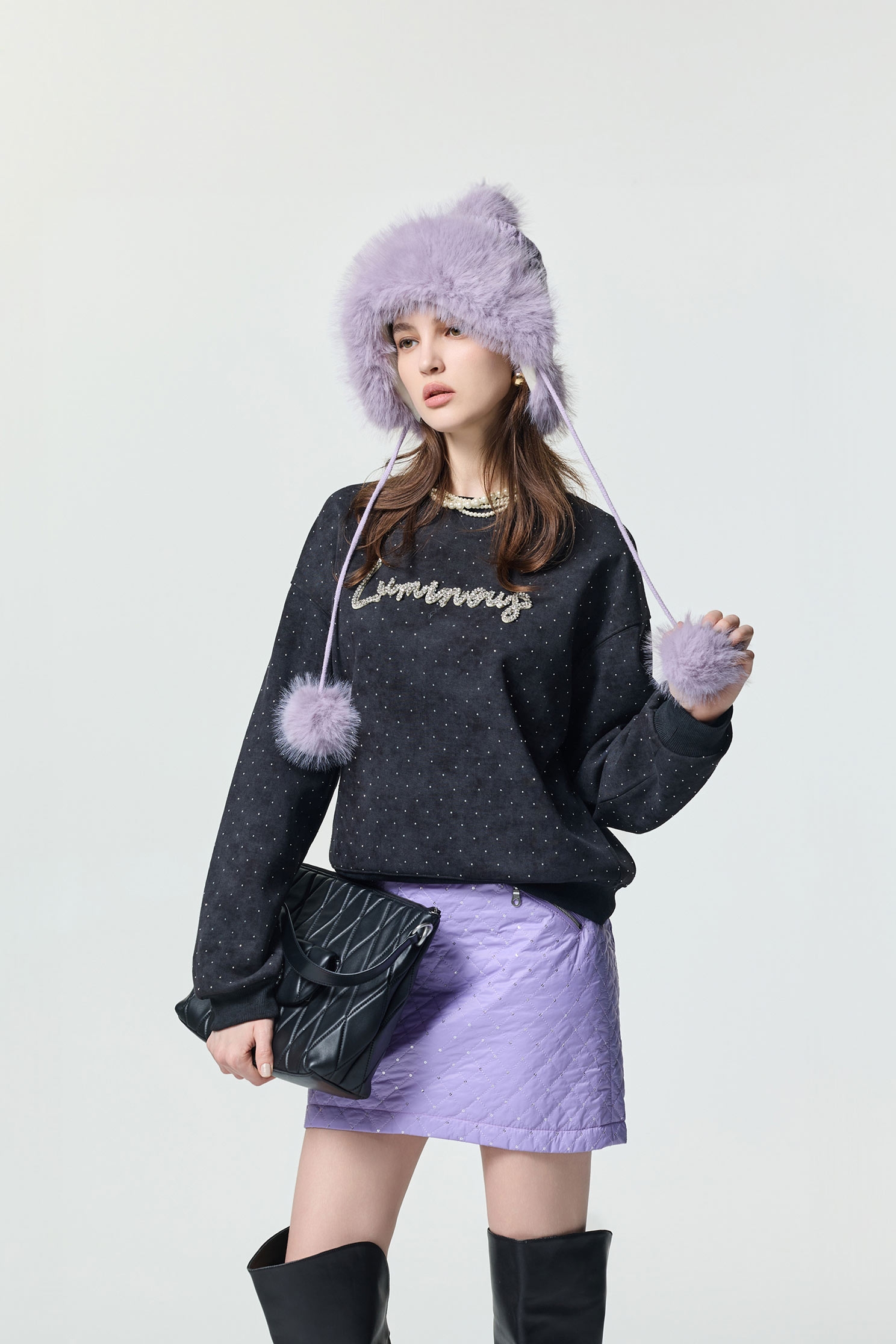 Diamonte Slogan Sequin Sweat ShirtDiamonte Slogan Sequin Sweat Shirt,Tops,Season (AW) Look,black tops