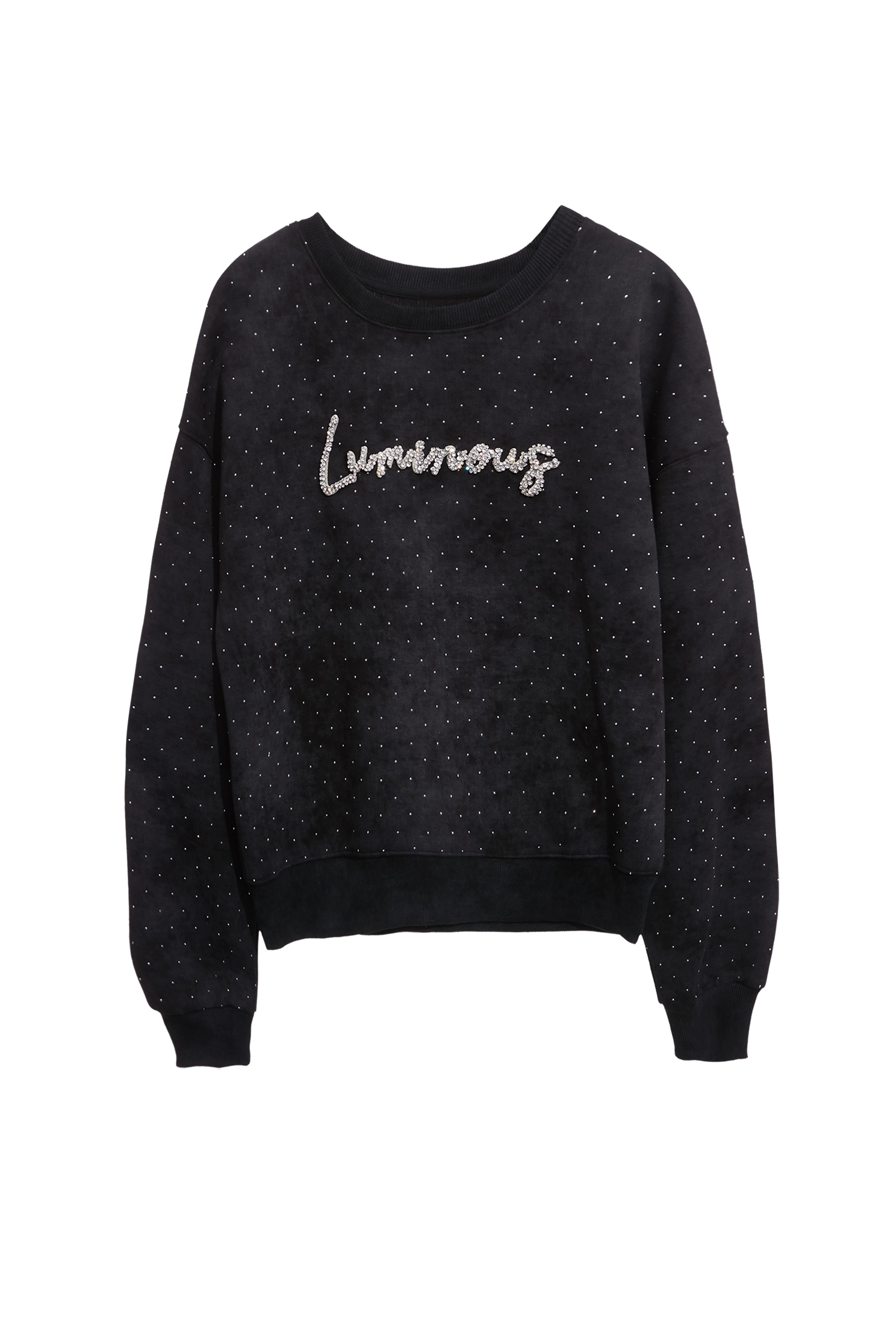 Diamonte Slogan Sequin Sweat ShirtDiamonte Slogan Sequin Sweat Shirt,Tops,Season (AW) Look,black tops