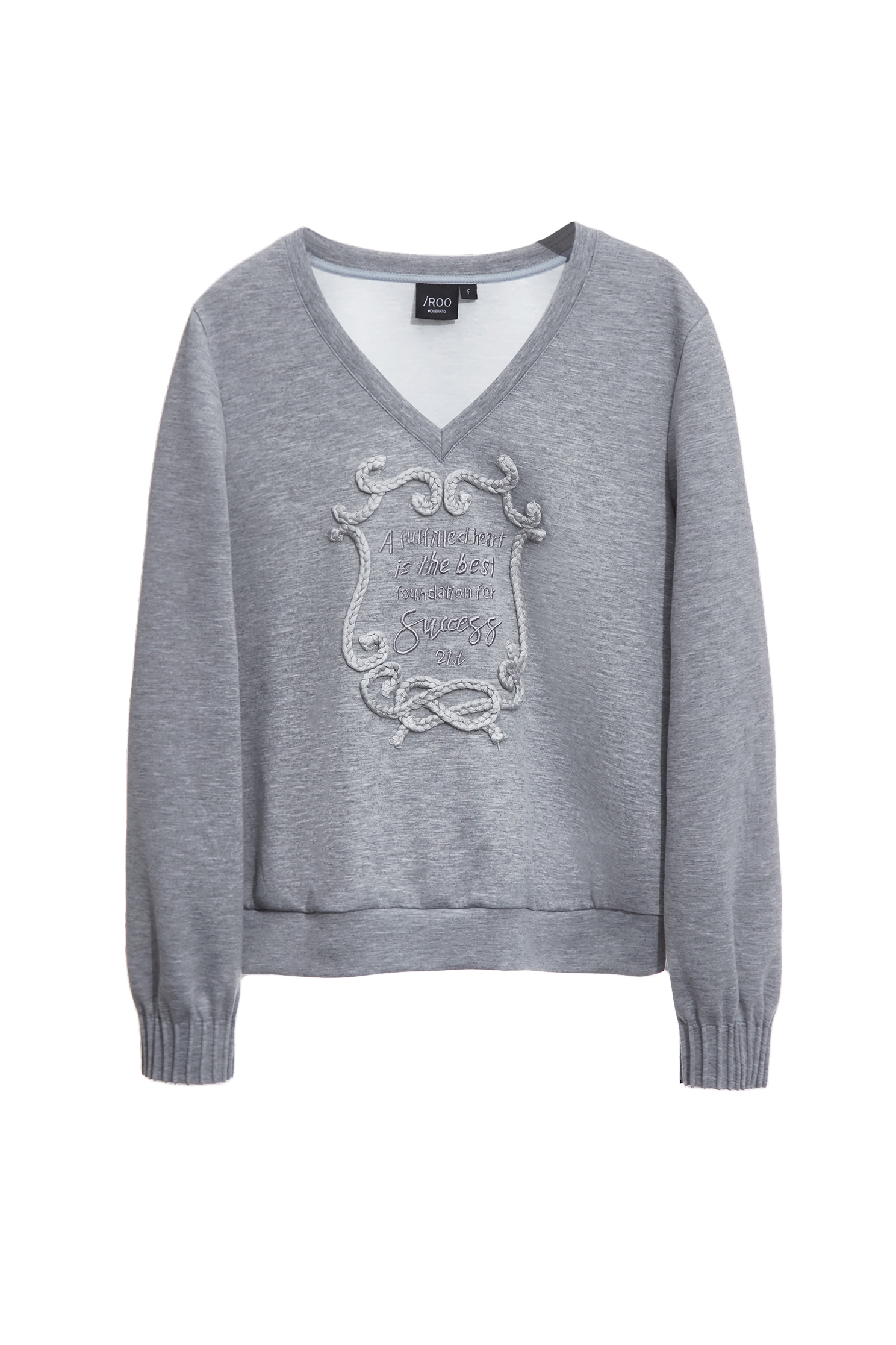 Pleated Sleeve Cuff Detail Grey TopPleated Sleeve Cuff Detail Grey Top,Tops,Embroidered,Season (AW) Look