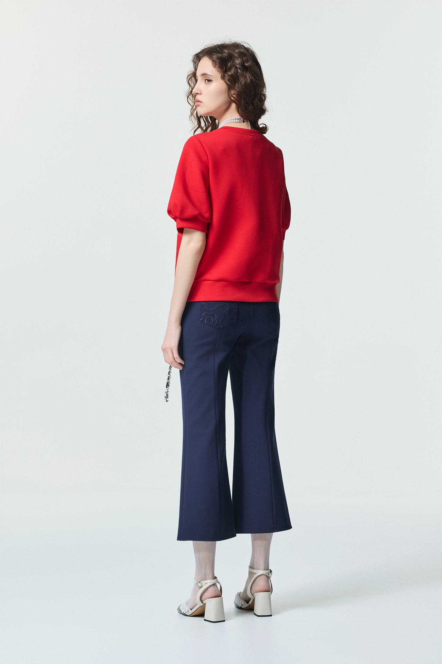 Chilli Red Floral Motif Short Sleeve TopChilli Red Floral Motif Short Sleeve Top,Tops,Short sleeve tops,Season (AW) Look,Valentine,blossoms