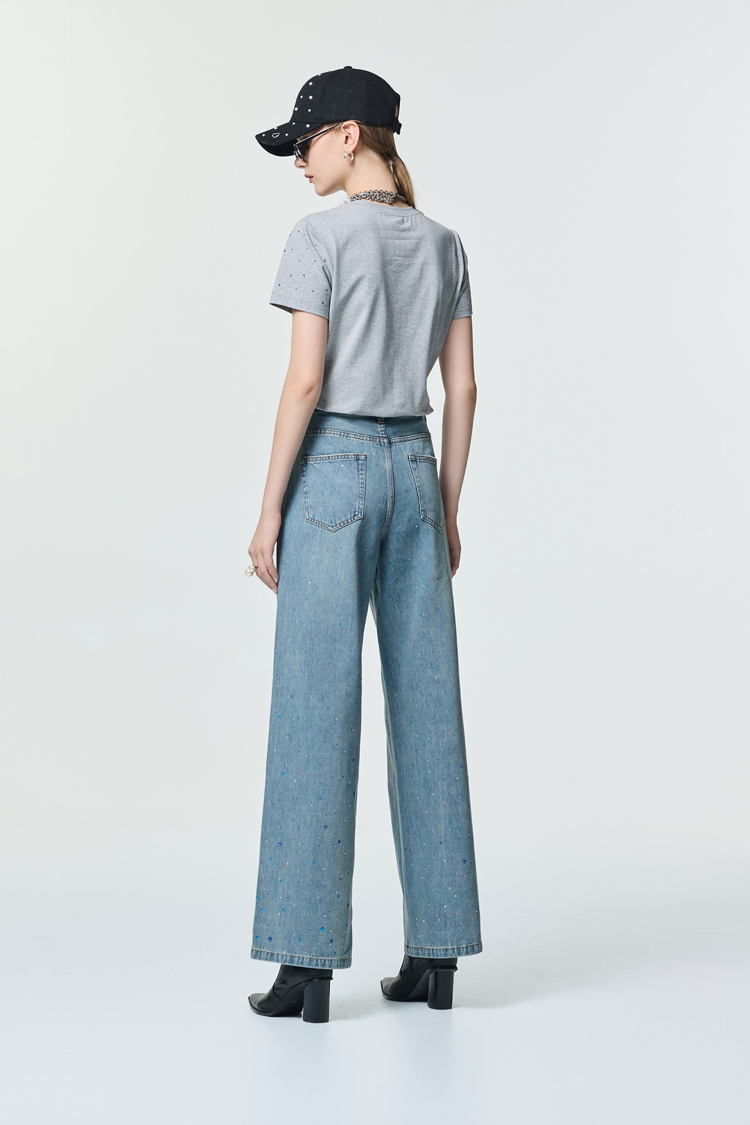 Short Sleeve Iron On Sequin TeeShort Sleeve Iron On Sequin Tee,Tops,Embroidered,Season (AW) Look,Cotton