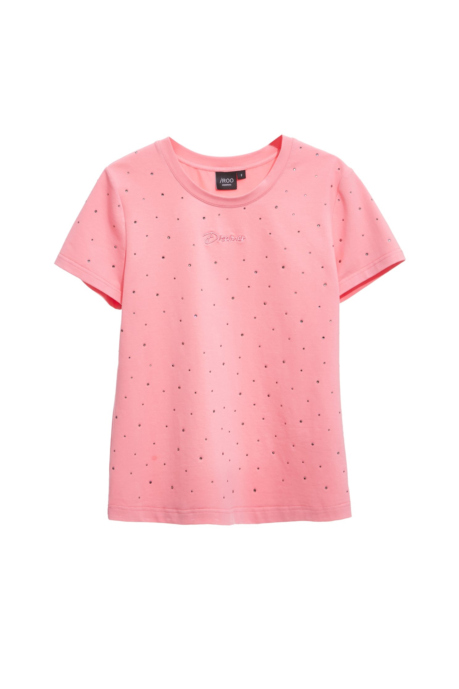 Short Sleeve Iron On Sequin TeeShort Sleeve Iron On Sequin Tee,Tops,Embroidered,Season (AW) Look,Cotton