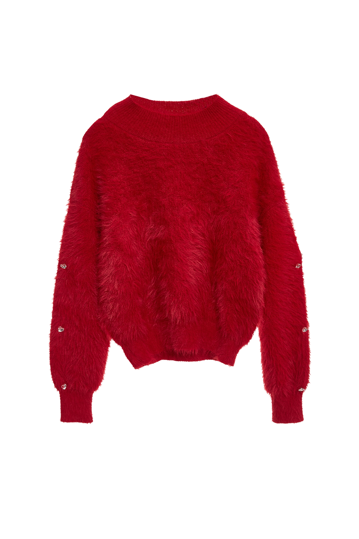 Chilli Red Stand Collar Knit TopChilli Red Stand Collar Knit Top,Tops,Season (AW) Look,Knitted