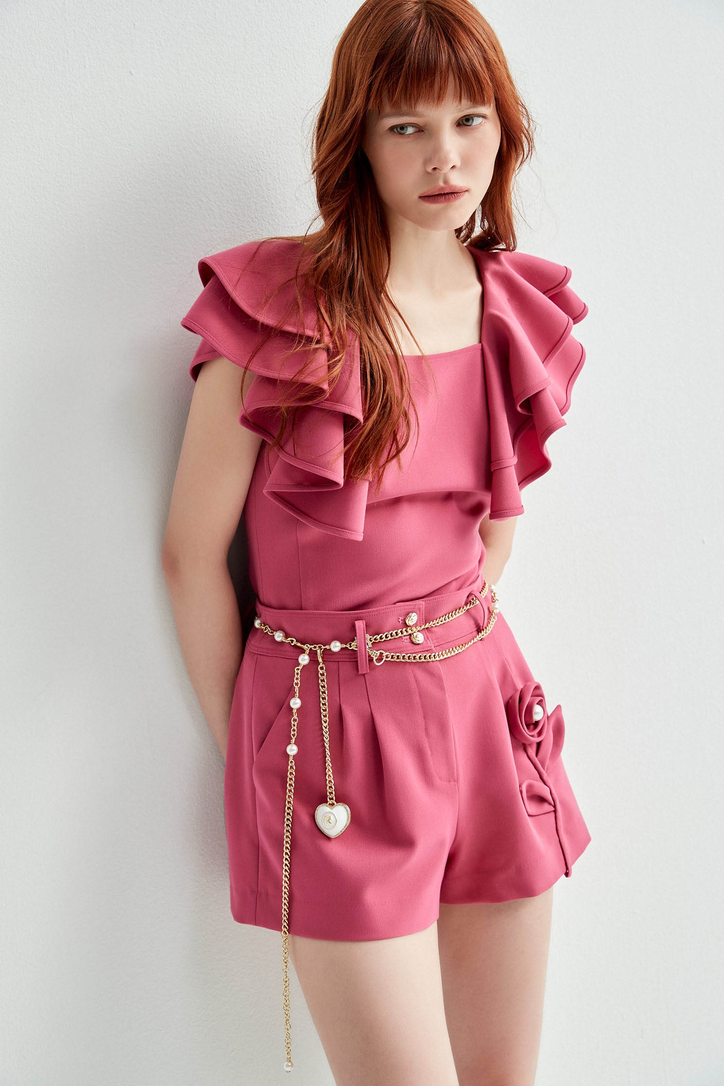 Cascading Ruffle Pink TopCascading Ruffle Pink Top,Tops,Season (SS) Look,sleeveless tops