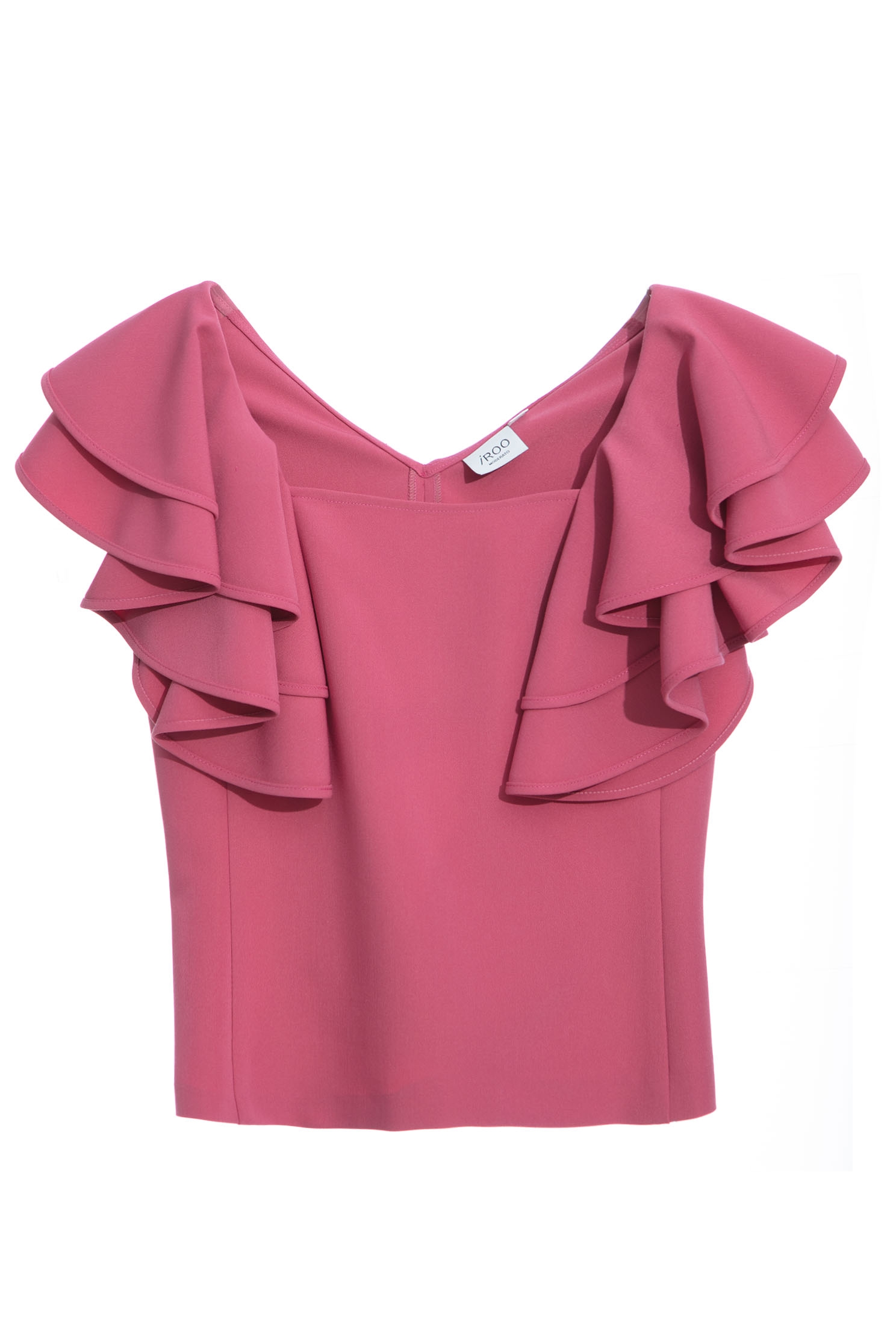 Cascading Ruffle Pink TopCascading Ruffle Pink Top,Tops,Season (SS) Look,sleeveless tops