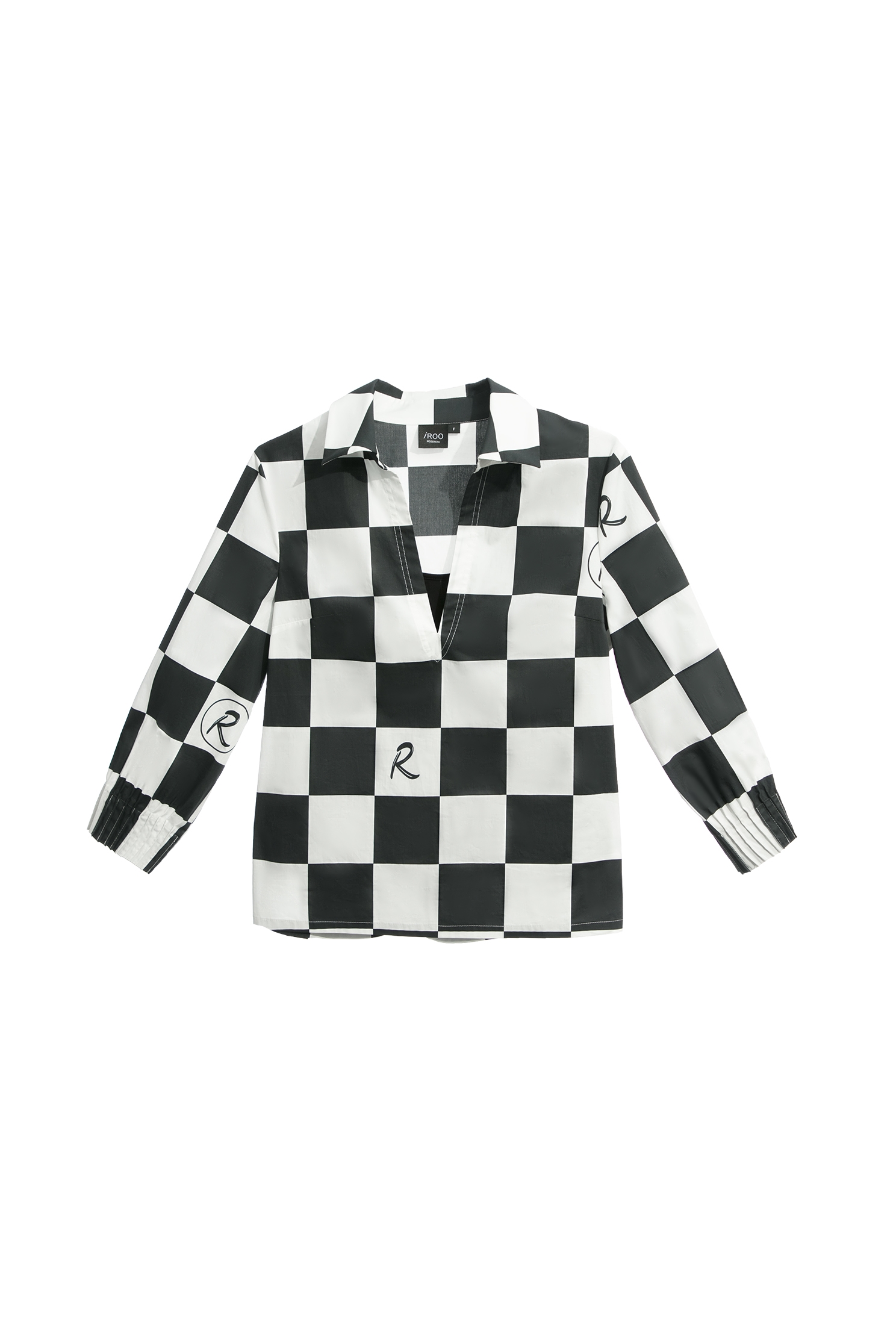R Logo Big Checkered BlouseR Logo Big Checkered Blouse,Tops,Season (SS) Look