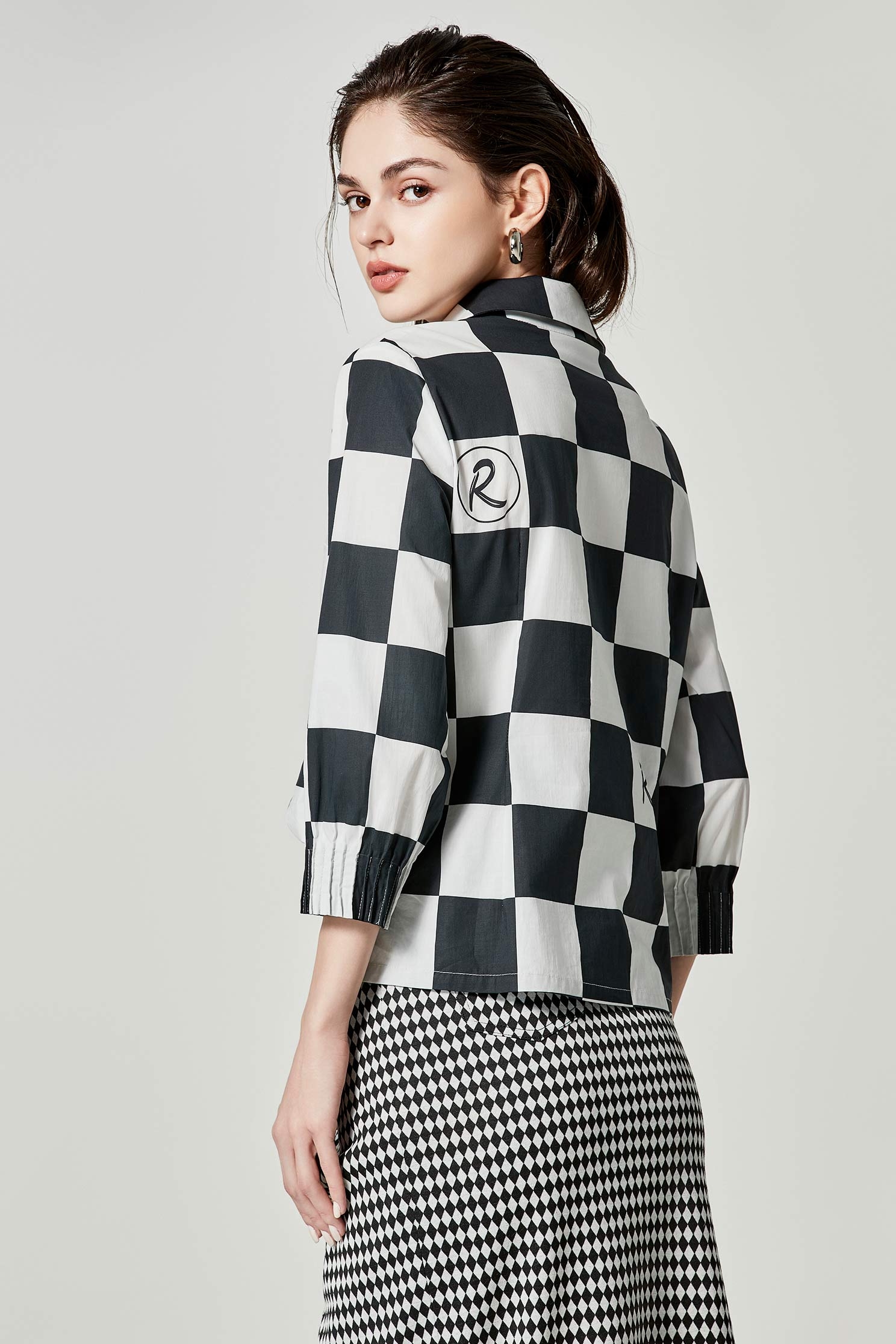 R Logo Big Checkered BlouseR Logo Big Checkered Blouse,Tops,Season (SS) Look