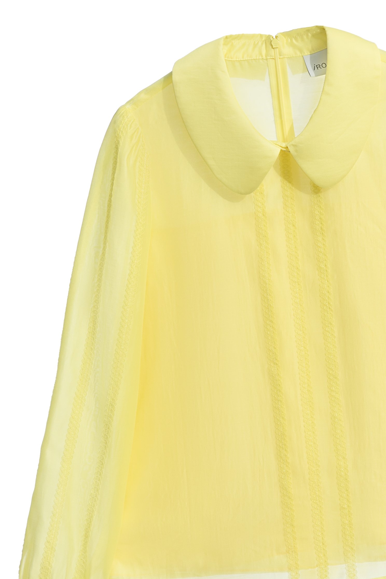 Yellow Long Sleeve Blouse With Lace Trim DetailYellow Long Sleeve Blouse With Lace Trim Detail,Tops,Season (SS) Look,Lace,Blouses