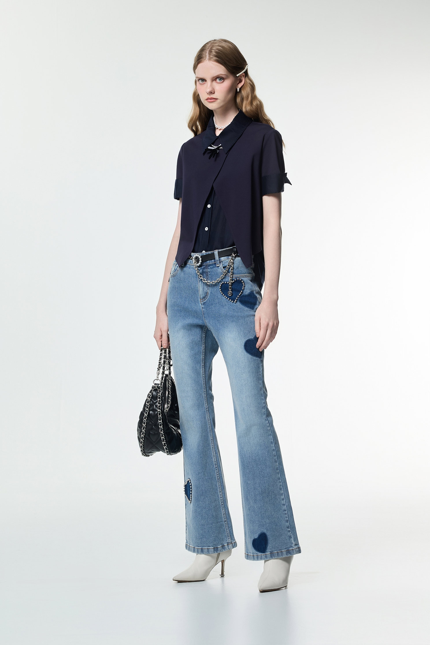 Short Sleeve Fake Two Piece TopShort Sleeve Fake Two Piece Top,Tops,Season (SS) Look