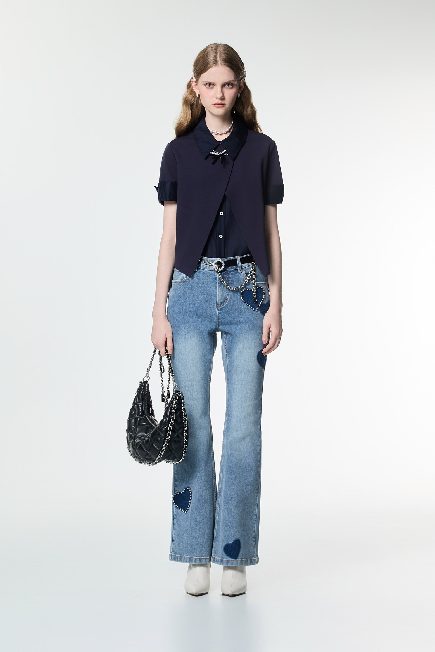 Short Sleeve Fake Two Piece TopShort Sleeve Fake Two Piece Top,Tops,Season (SS) Look