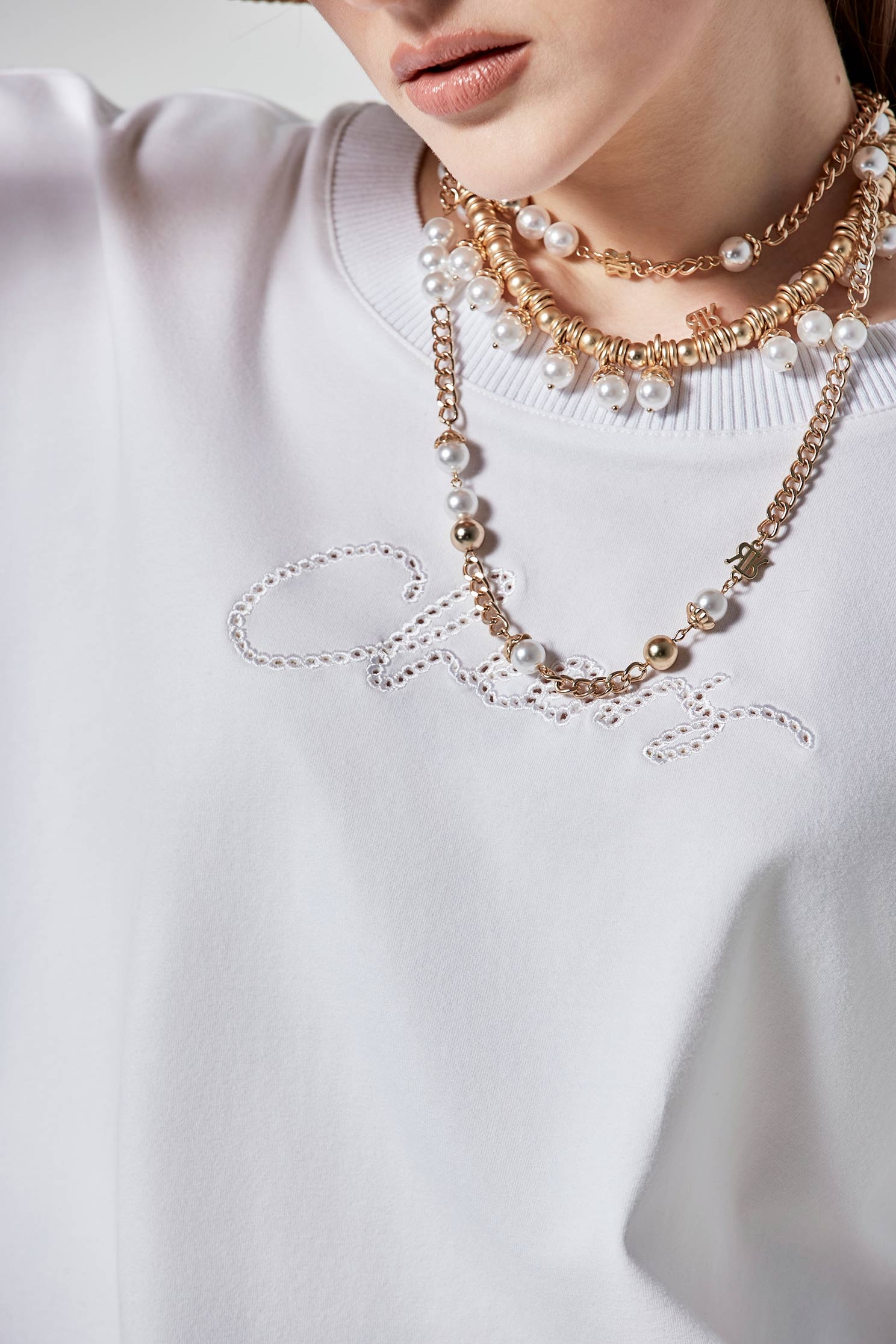 Embroidered Slogan Basic TopEmbroidered Slogan Basic Top,Tops,Season (SS) Look,Cotton,Embroidered