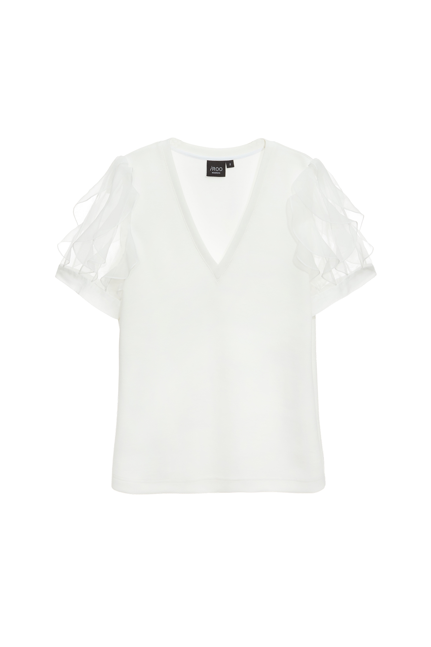 Ruffle Sleeve V-neck TopRuffle Sleeve V-neck Top,Tops,Season (SS) Look