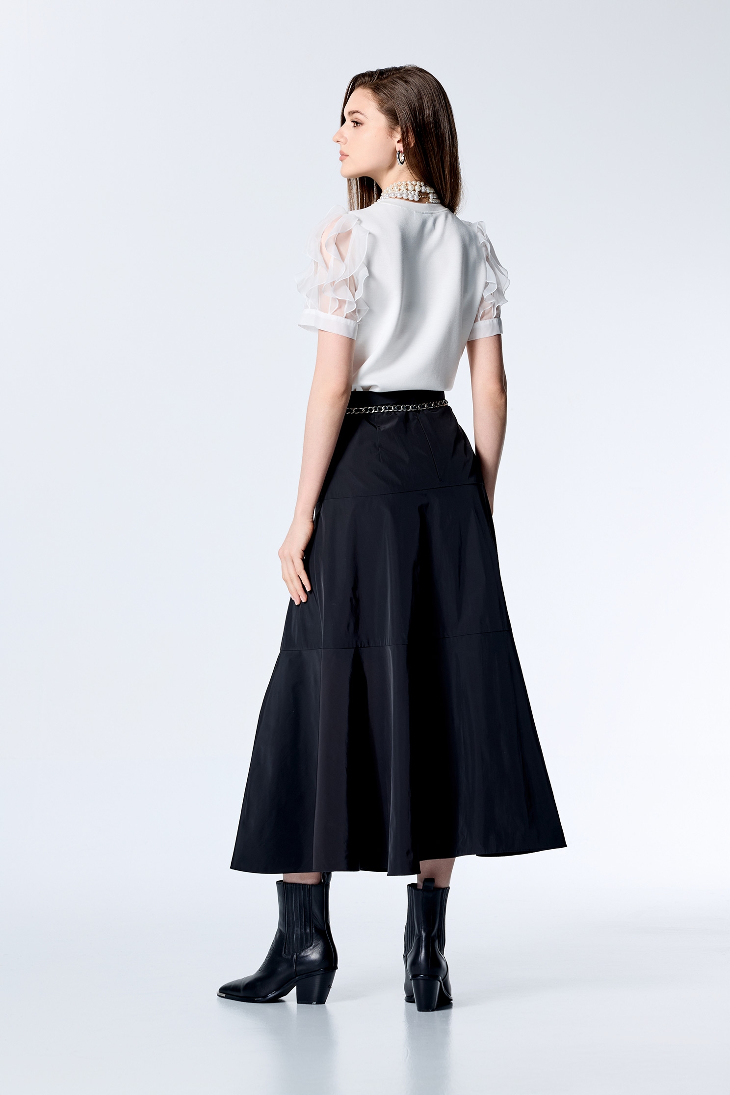 Ruffle Sleeve V-neck TopRuffle Sleeve V-neck Top,Tops,Season (SS) Look