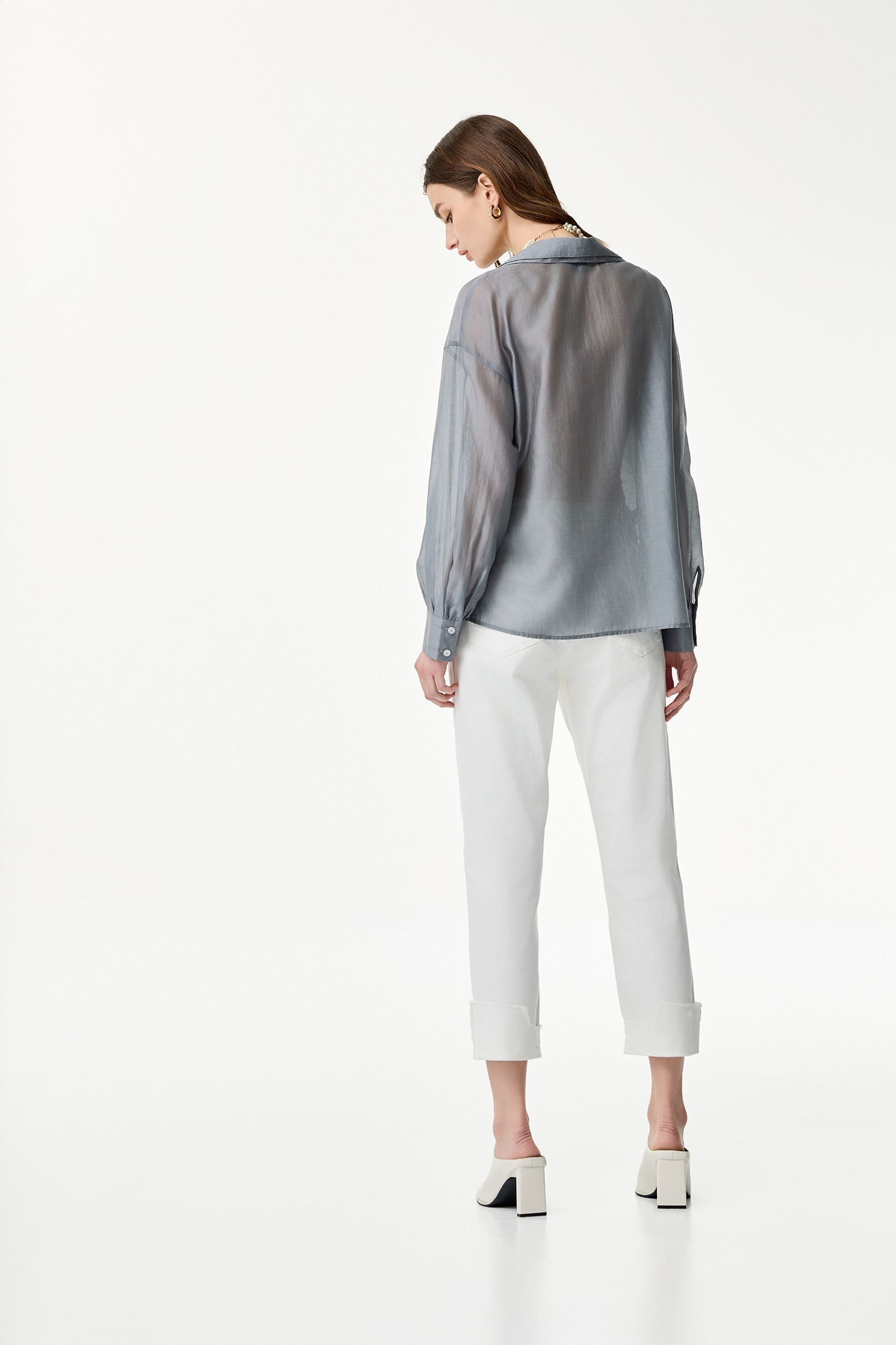 Oversize Grey BlouseOversize Grey Blouse,Tops,Season (SS) Look,Blouses,Long sleeve tops
