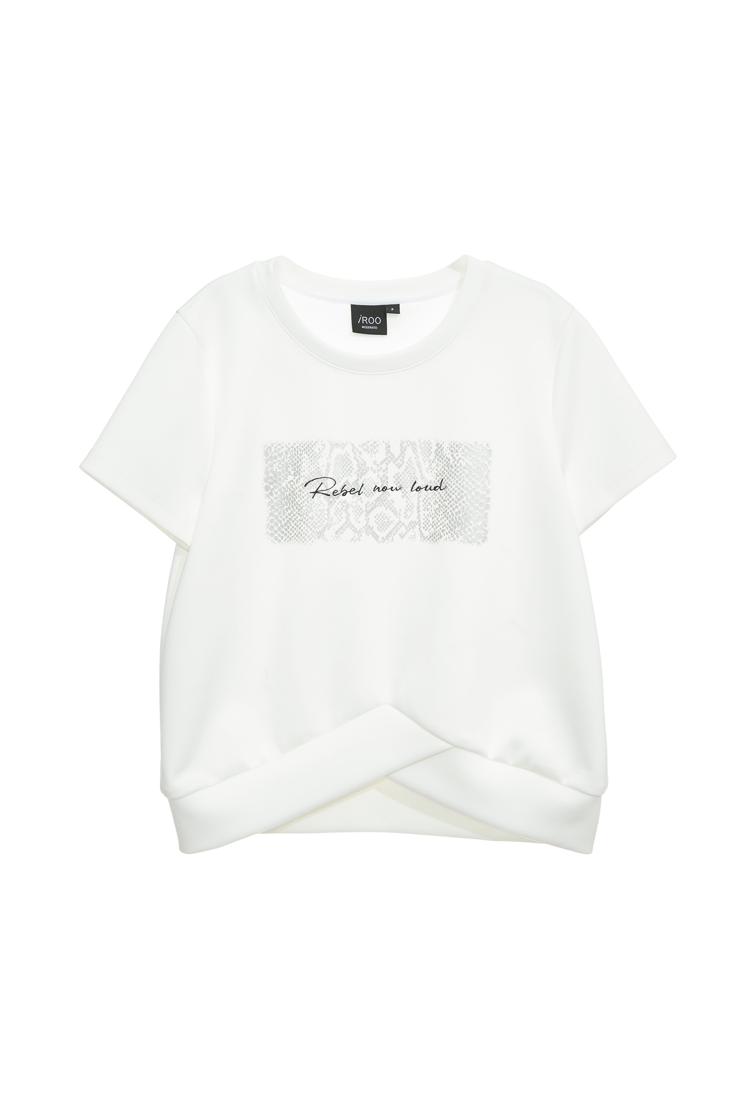 Front Slogan Cross Hem TeeFront Slogan Cross Hem Tee,T-shirts,Season (SS) Look,Embroidered