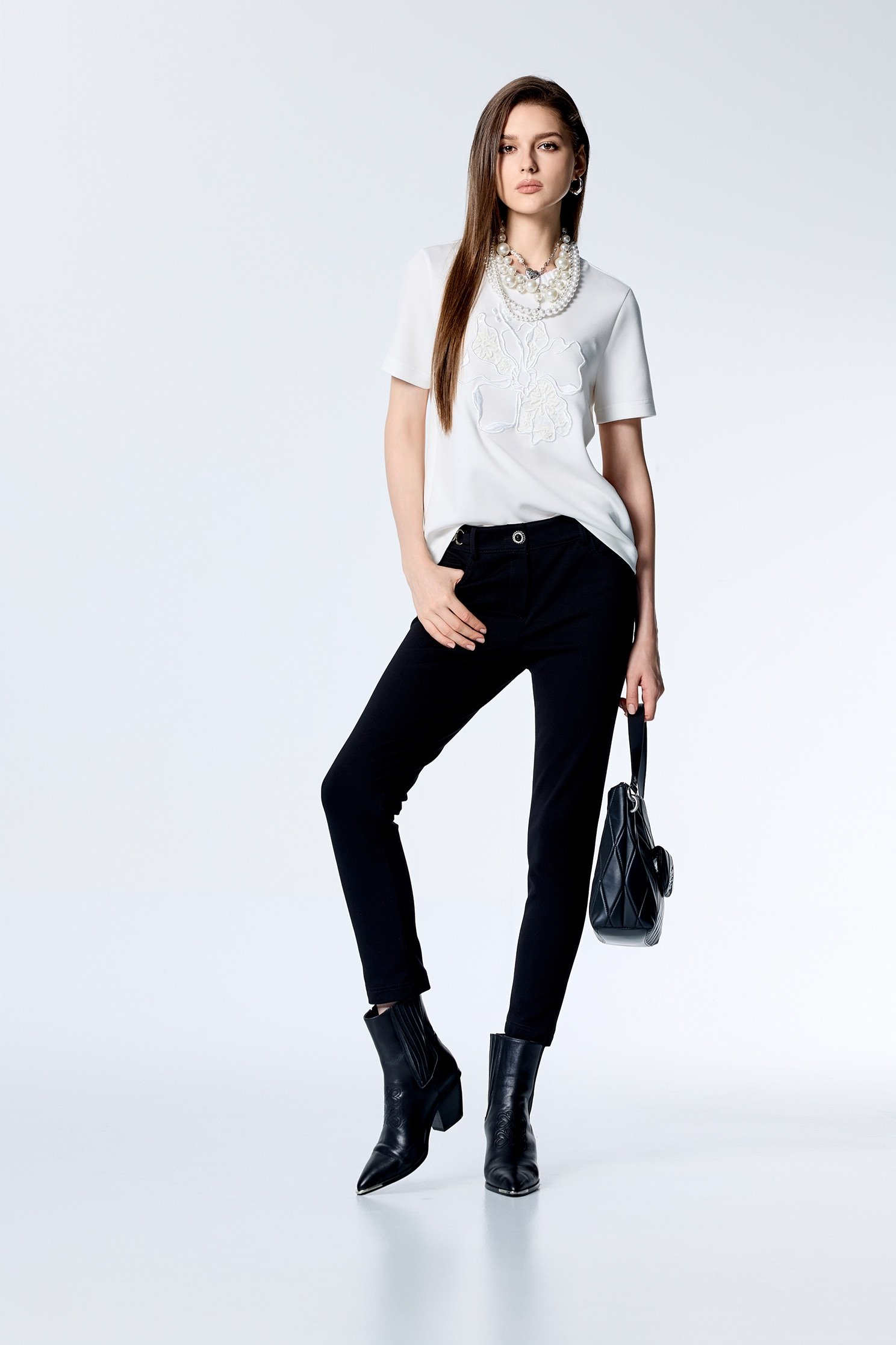 Floral Embroidery Short Sleeve TeeFloral Embroidery Short Sleeve Tee,Tops,Season (SS) Look,Lace tops