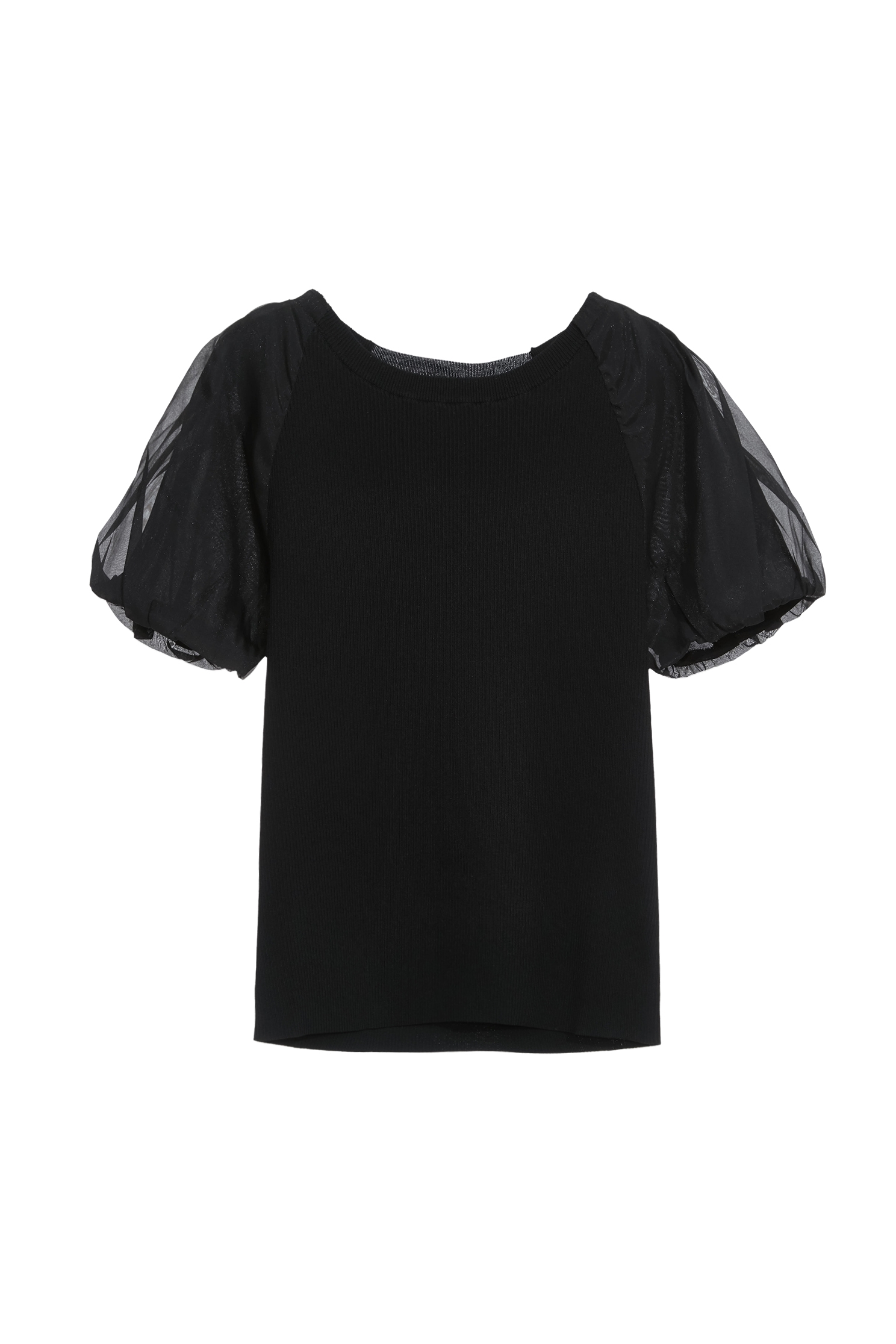 Organza Sleeve Knit TopOrganza Sleeve Knit Top,Tops,Season (SS) Look,Knitted,Knitted tops