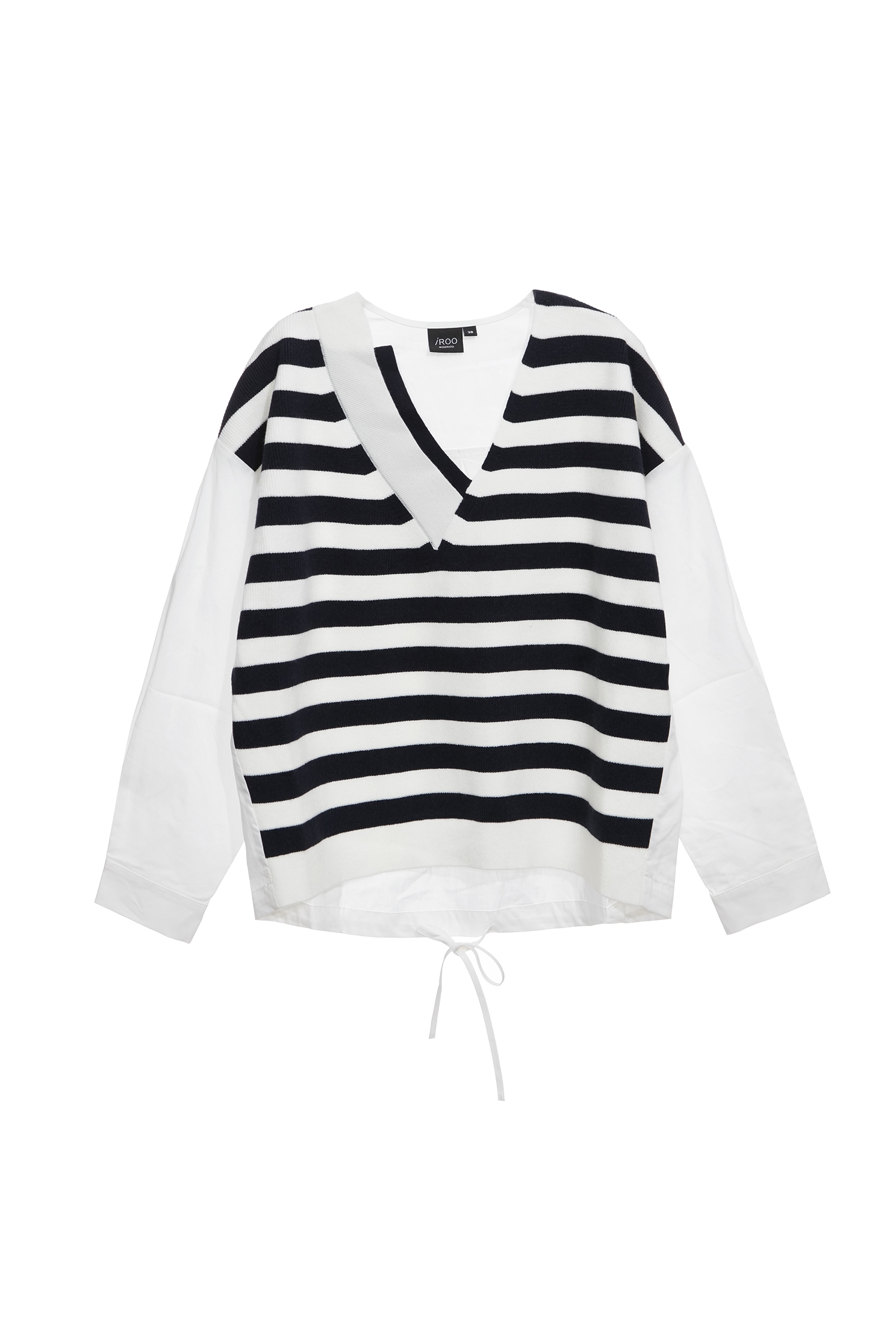 Navy Stripe V-neck Knit TopNavy Stripe V-neck Knit Top,V-Neck T shirts,Tops,Season (SS) Look,Blouses,Knitted,Knitted tops,Knitted tops