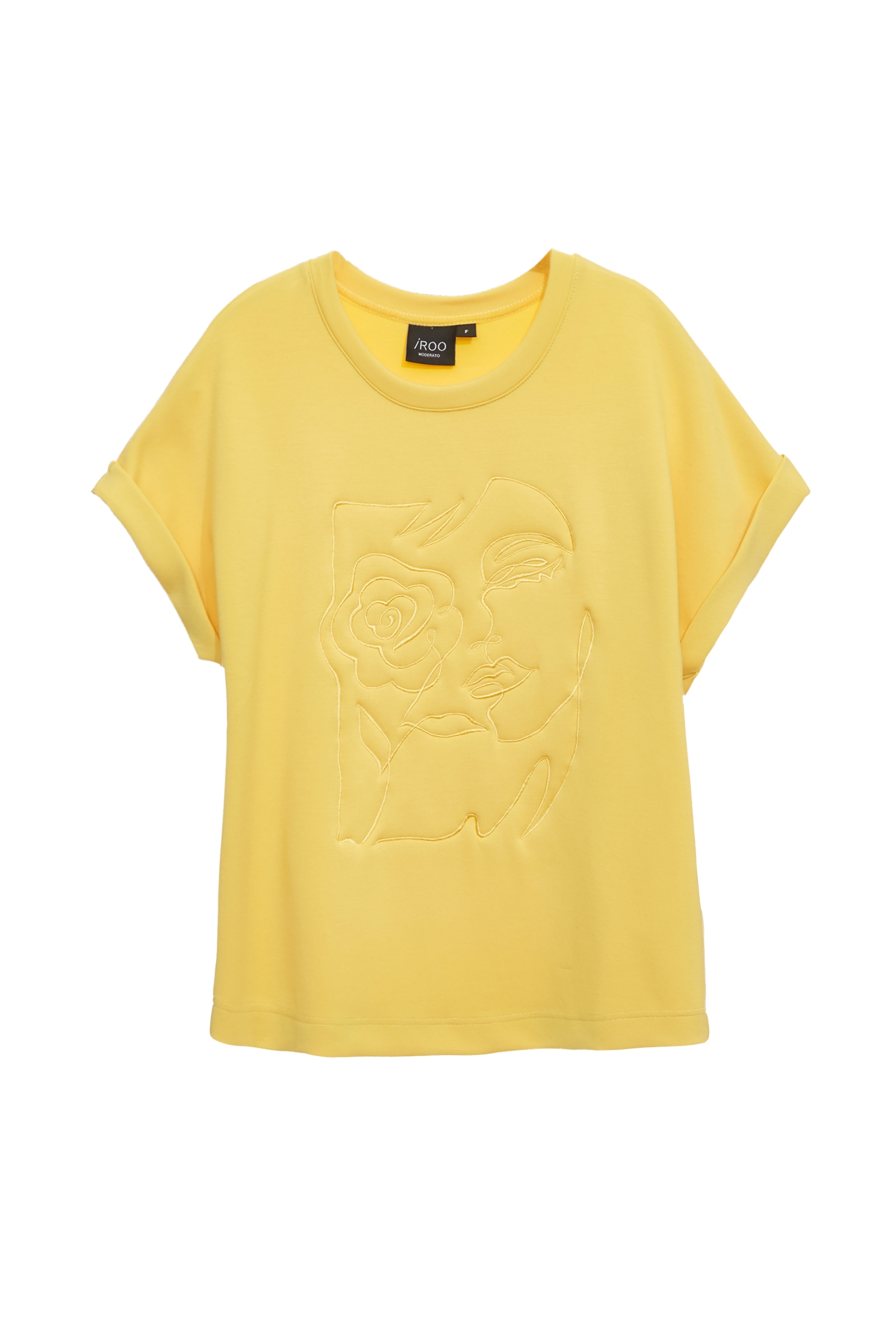 Embroidered Graphic Yellow TeeEmbroidered Graphic Yellow Tee,T-shirts,Season (SS) Look,Embroidered