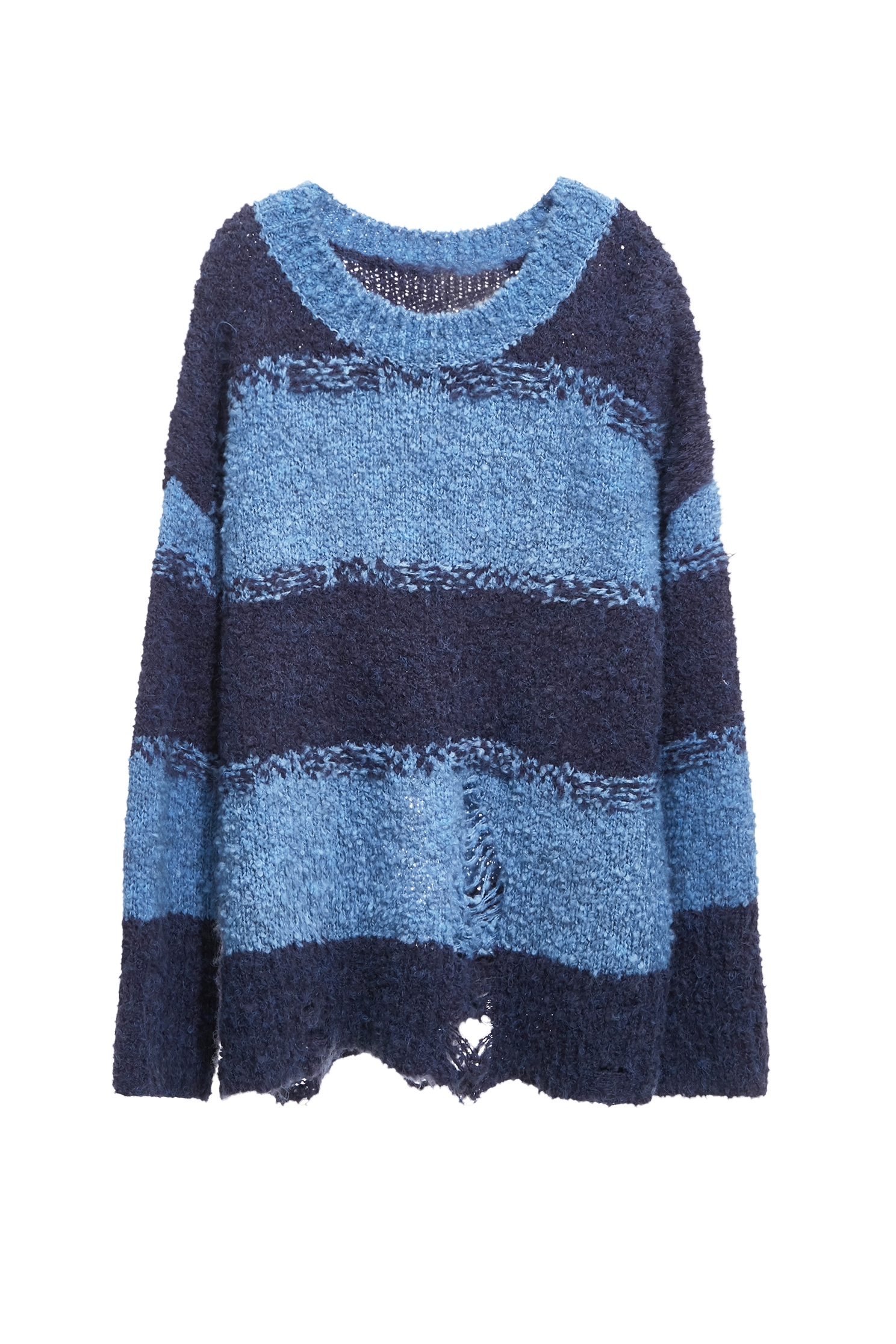 Contrast Blue Tone Long Sleeve Knit TopContrast Blue Tone Long Sleeve Knit Top,Tops,Season (SS) Look,pearl,Knitted,Knitted tops