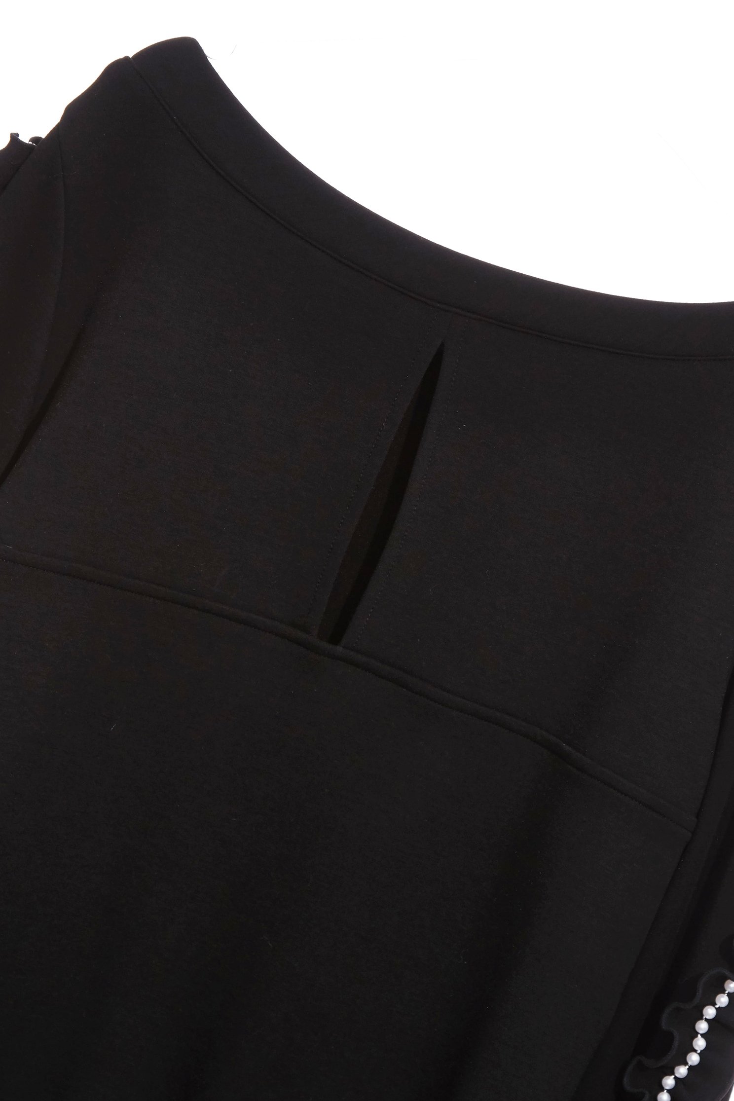 Ruffle trim Sleeve Detail Black TopRuffle trim Sleeve Detail Black Top,Tops,Season (SS) Look,pearl,black tops
