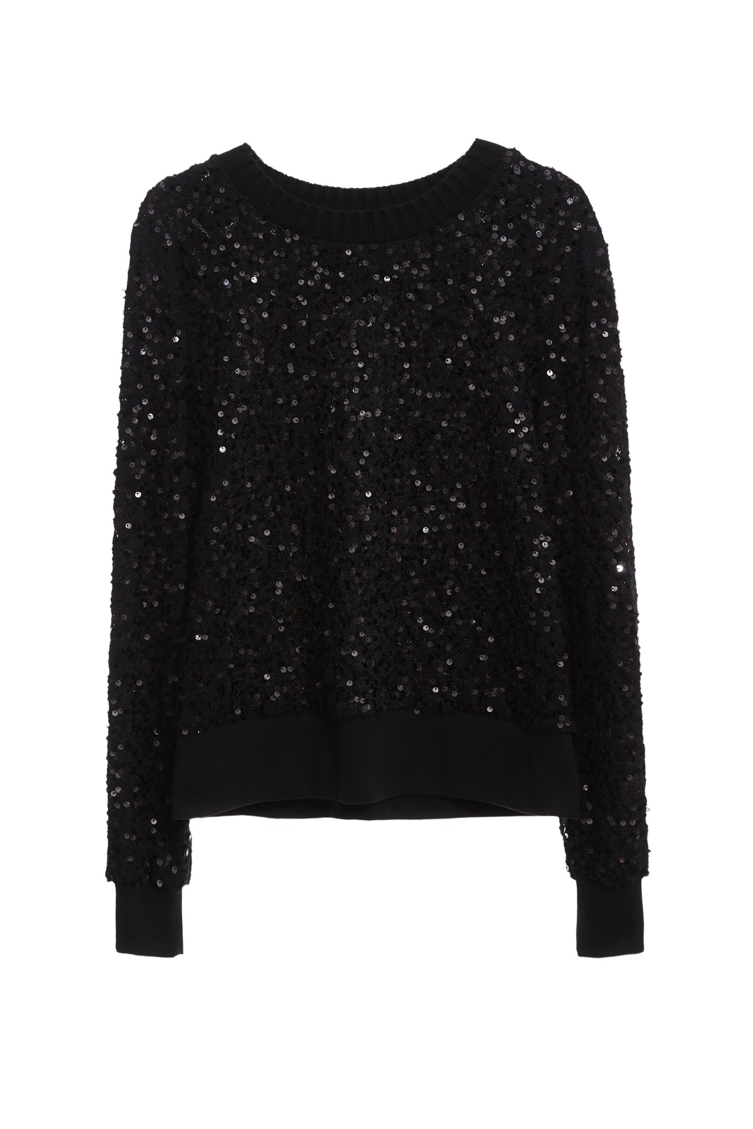 Full Sequin Long Sleeve TopFull Sequin Long Sleeve Top,Tops,Season (SS) Look,Knitted,black tops