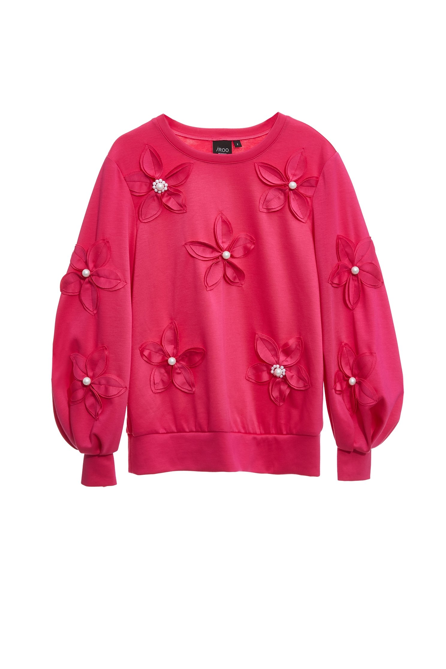 3-D Floral Magenta Pink Long Sleeve Top3-D Floral Magenta Pink Long Sleeve Top,Tops,Season (SS) Look,pearl