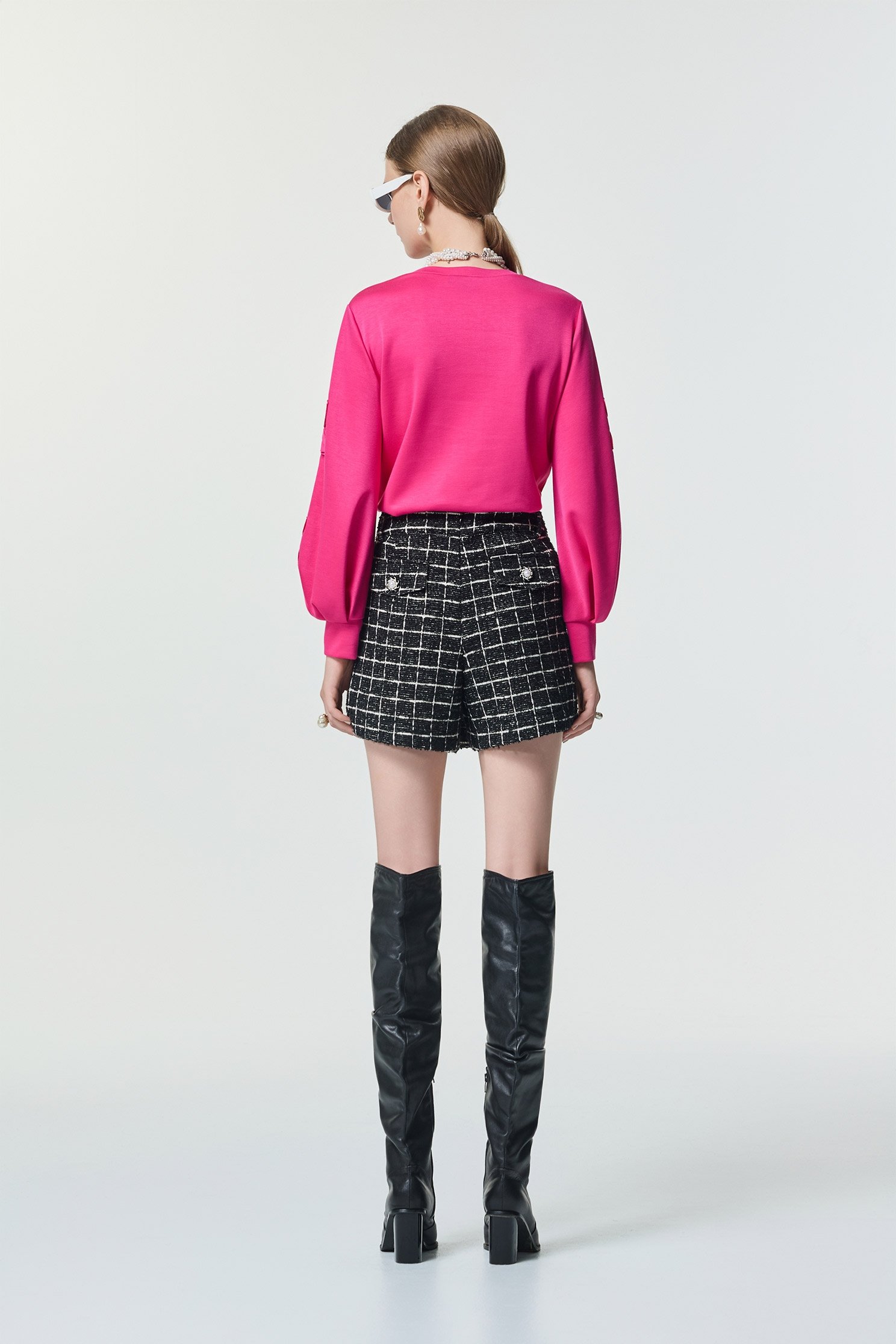 3-D Floral Magenta Pink Long Sleeve Top3-D Floral Magenta Pink Long Sleeve Top,Tops,Season (SS) Look,pearl