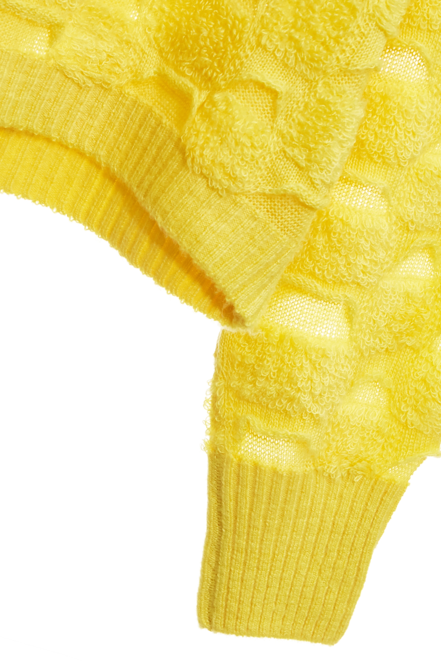 V-neck Yellow Fleece Knit TopV-neck Yellow Fleece Knit Top,Tops,Season (SS) Look,Plaid,Knitted,Knitted tops